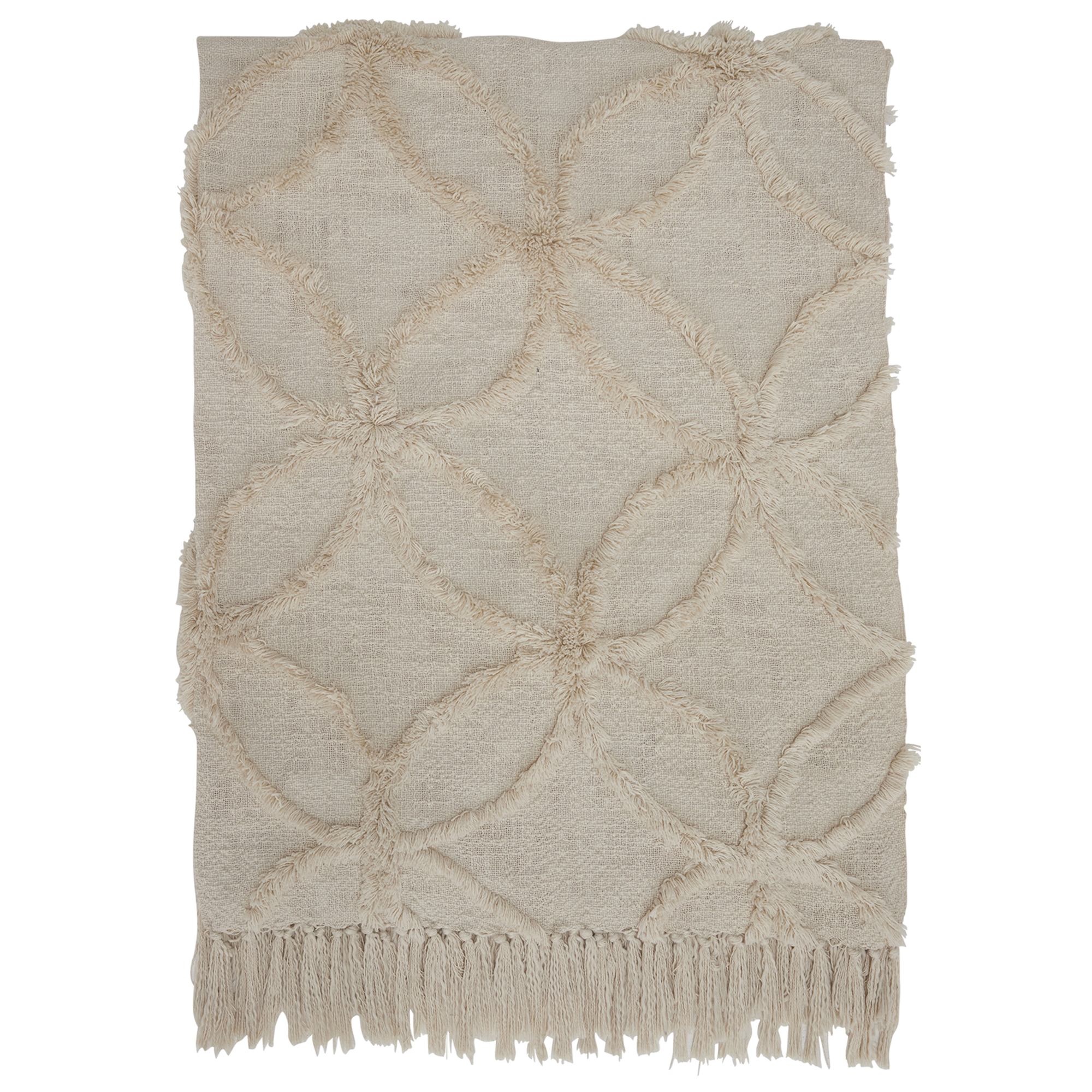 Flora Cream Recycled Plastic Throw Blanket | Barker & Stonehouse