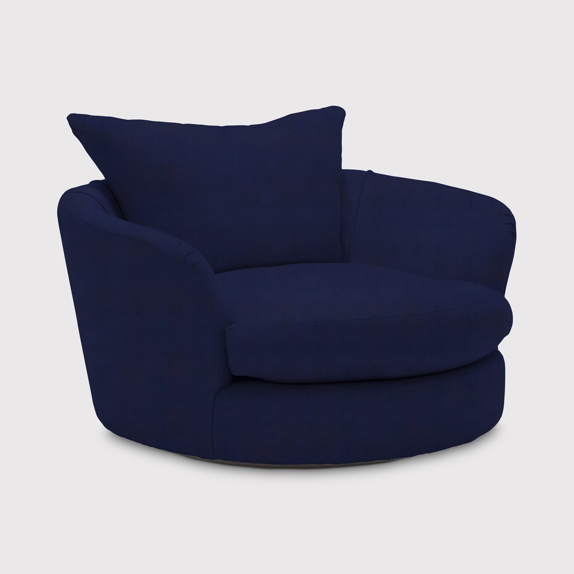 Floyd Cuddler Swivel Armchair, Blue Fabric | Barker & Stonehouse