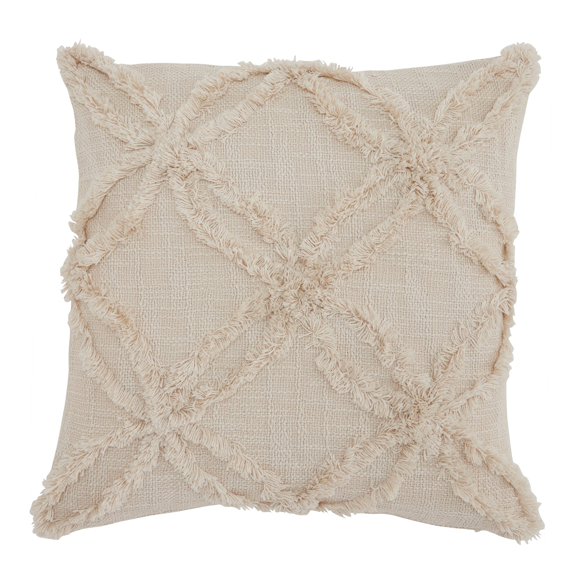 Flora Cream Recycled Plastic Cushion, Square | Barker & Stonehouse