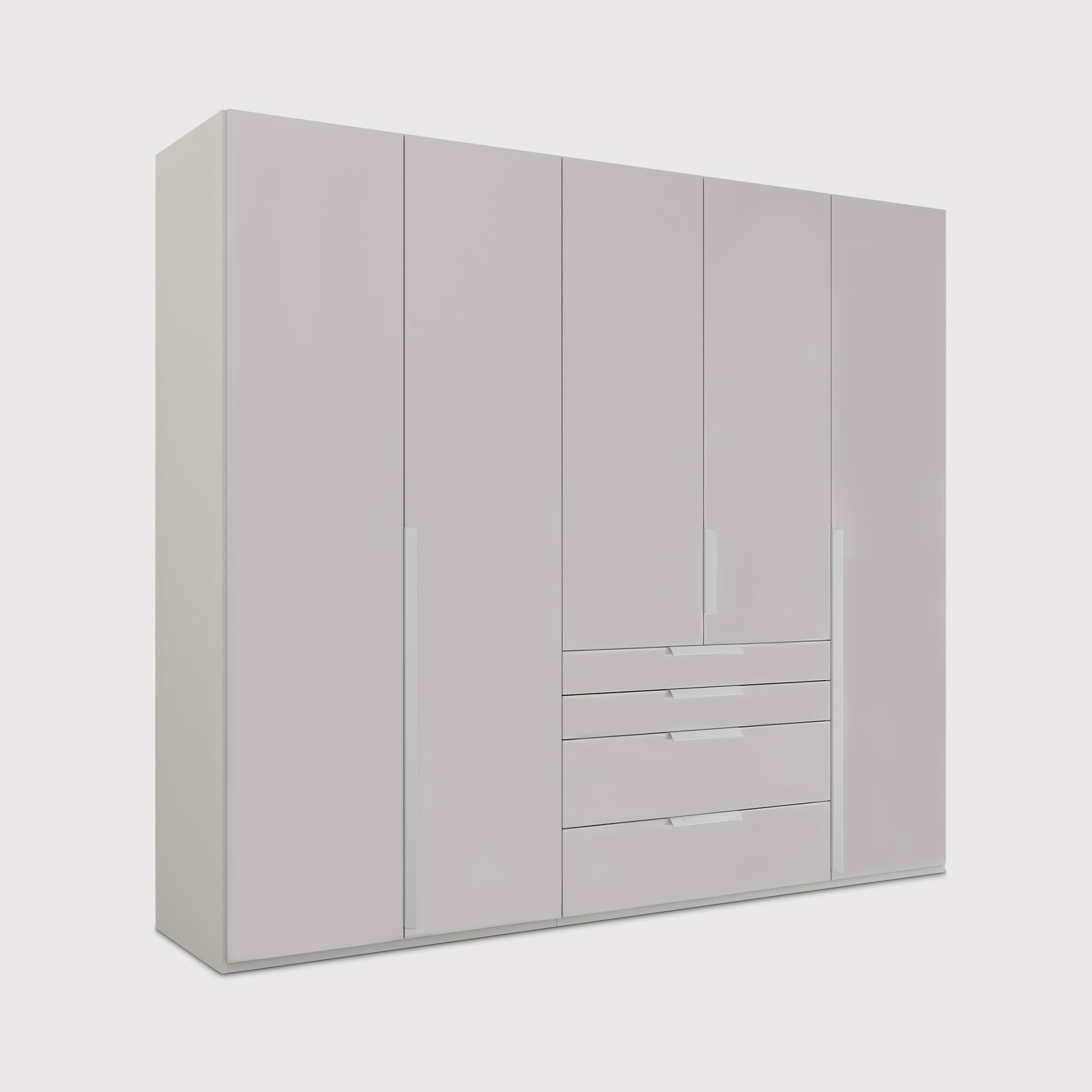 Frans 5 Door 4 Drawer Wardrobe 251cm, Grey | Barker & Stonehouse