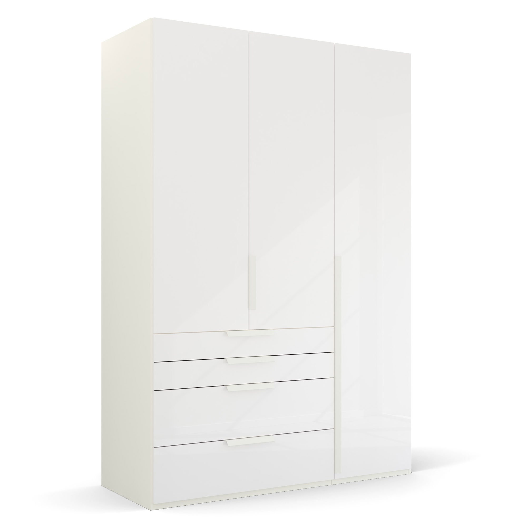 Frans 3 Door 4 Drawer Wardrobe 151cm, White | Barker & Stonehouse