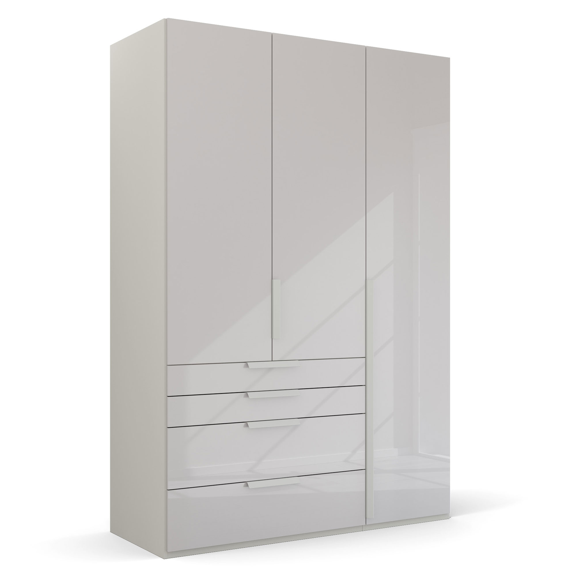 Frans 3 Door 4 Drawer Wardrobe 151cm, Grey | Barker & Stonehouse