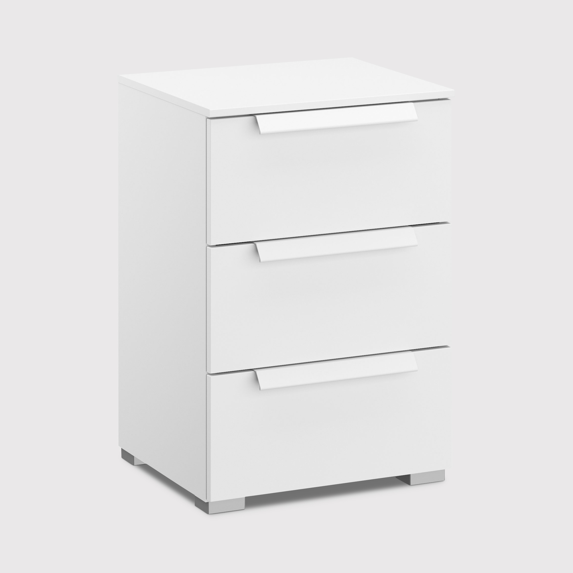 Frans 3 Drawer Bedside Table, White | Barker & Stonehouse