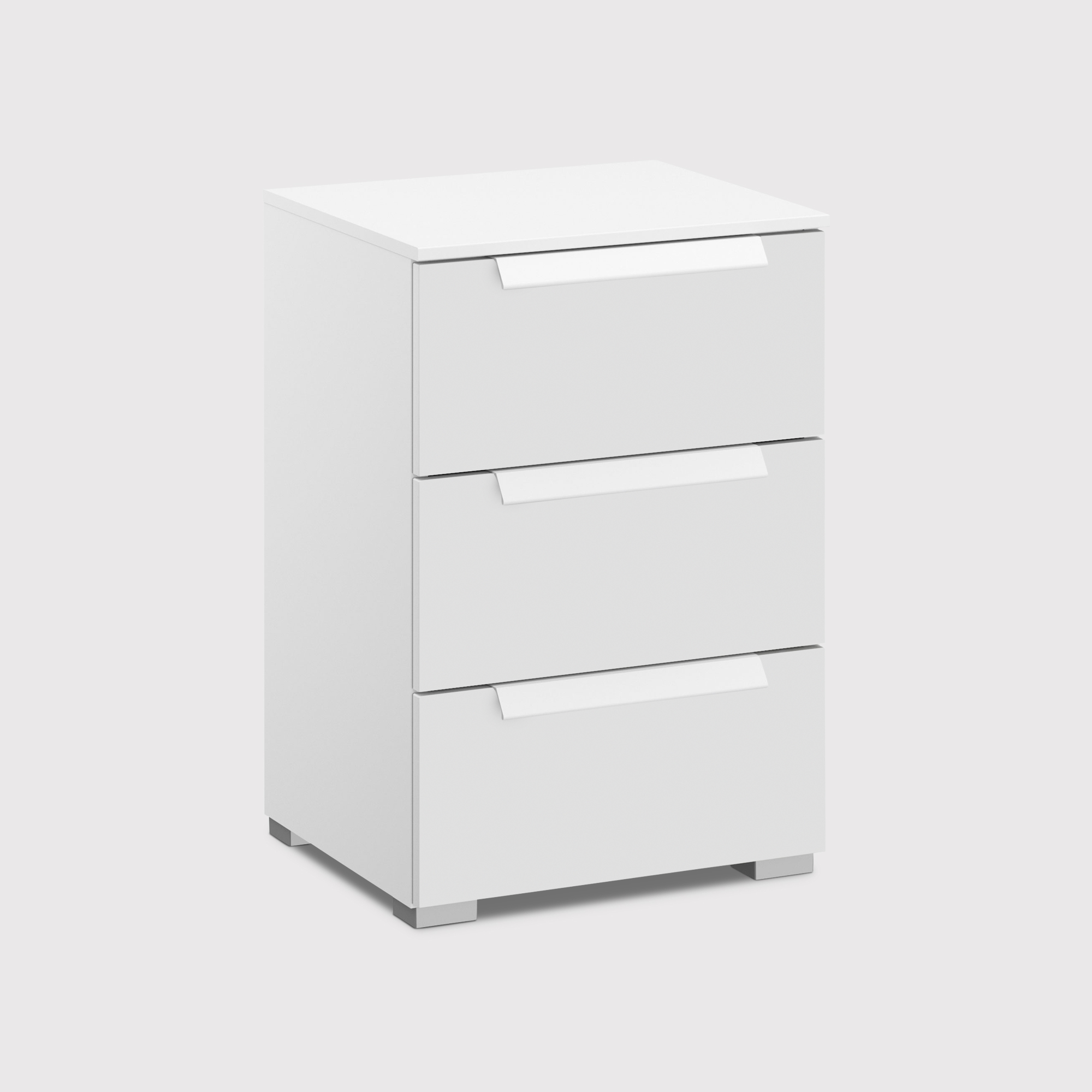 Frans 3 Drawer Bedside Table, White | Barker & Stonehouse