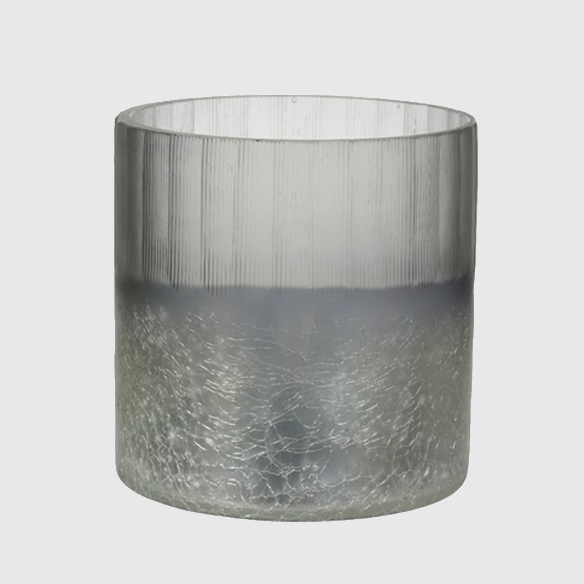 Frost Candleholder, Grey Glass | Barker & Stonehouse