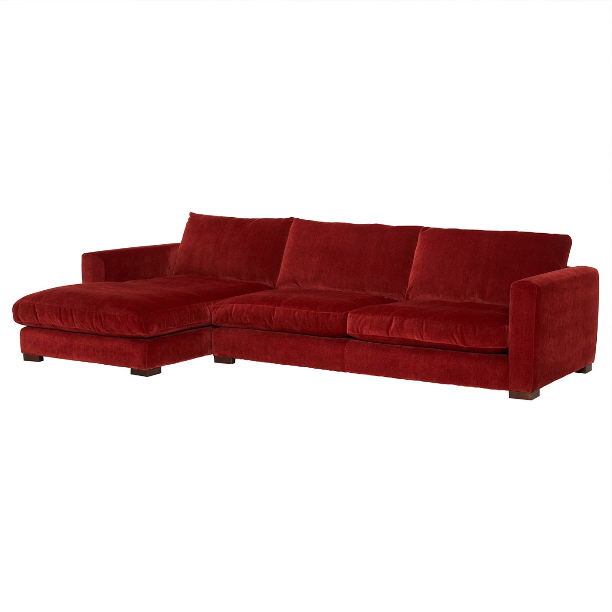 Fontella Large Chaise Left, Red Fabric | Barker & Stonehouse