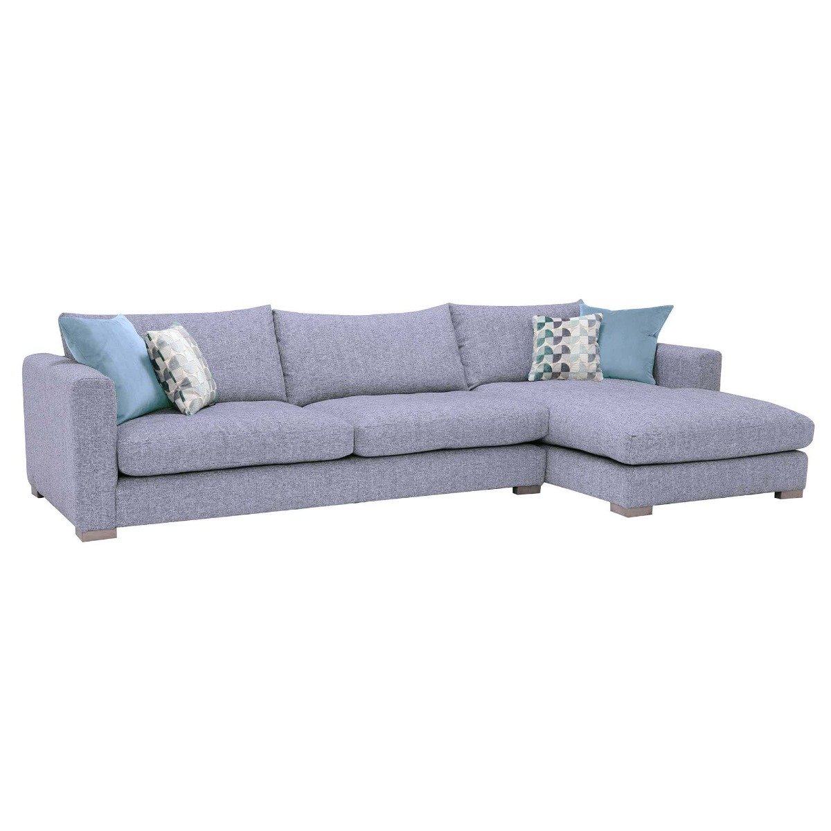 Fontella Large Chaise Right, Blue Fabric | Barker & Stonehouse
