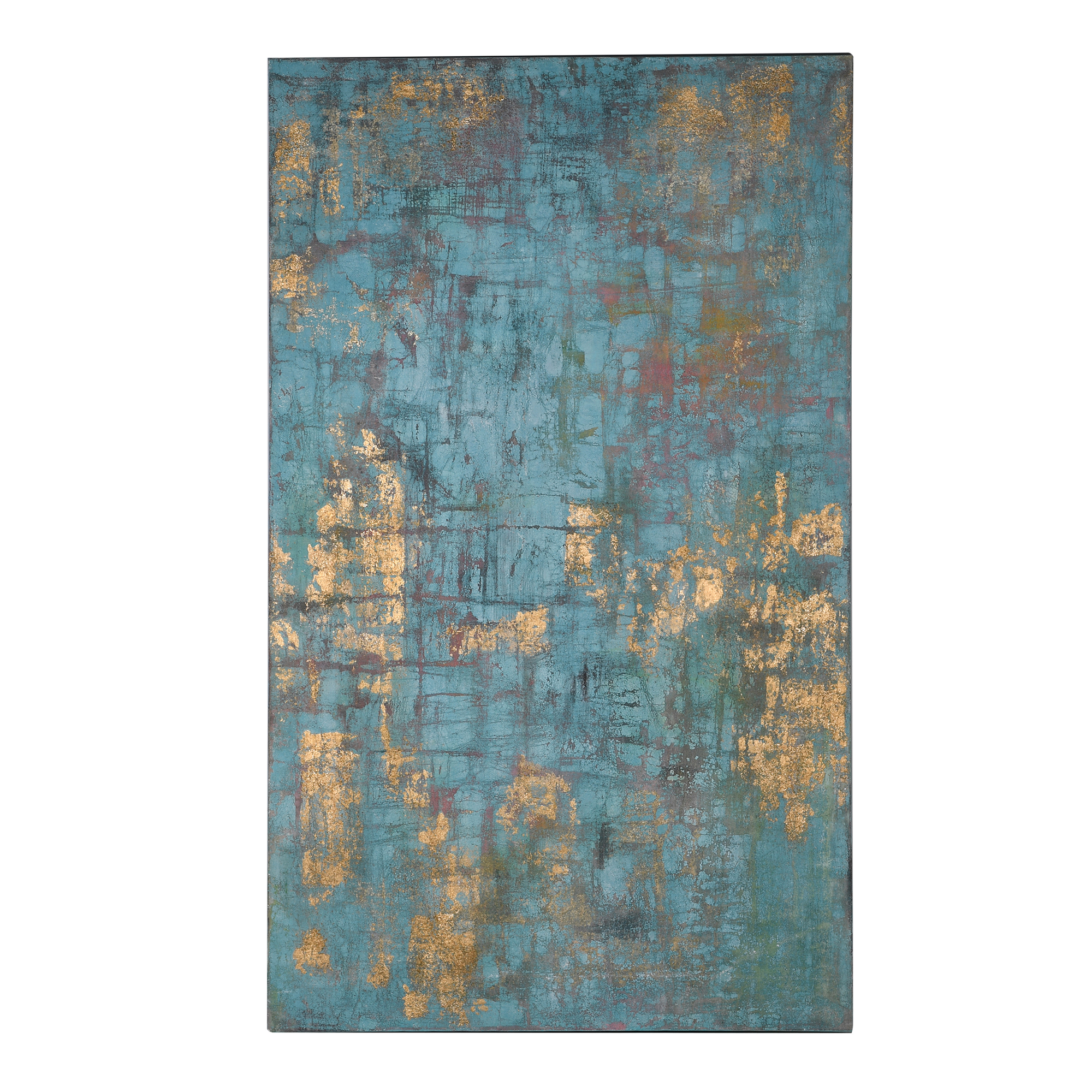 Gold Crackle Canvas Print, Square, Blue | Barker & Stonehouse