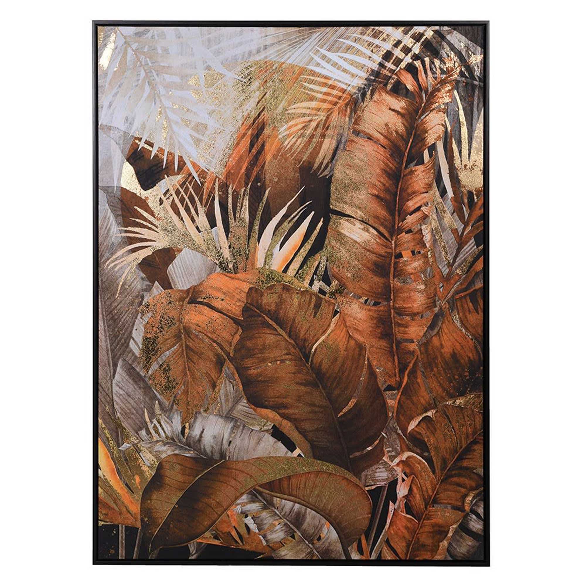 Golden Palm Canvas Print, Square, Orange Wood | Barker & Stonehouse