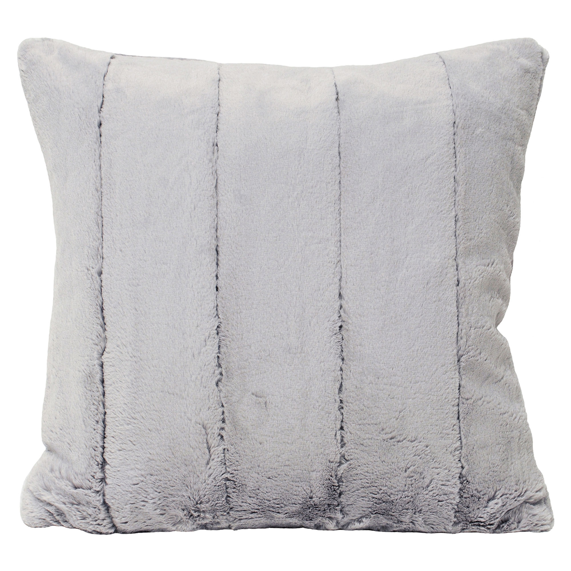 Grey Faux Fur Cushion, Square Polyester | Barker & Stonehouse