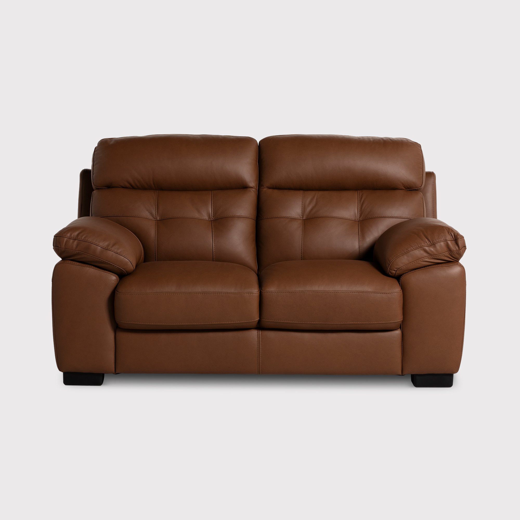 Holborn 2 Seater Static Sofa, Brown Leather | Barker & Stonehouse