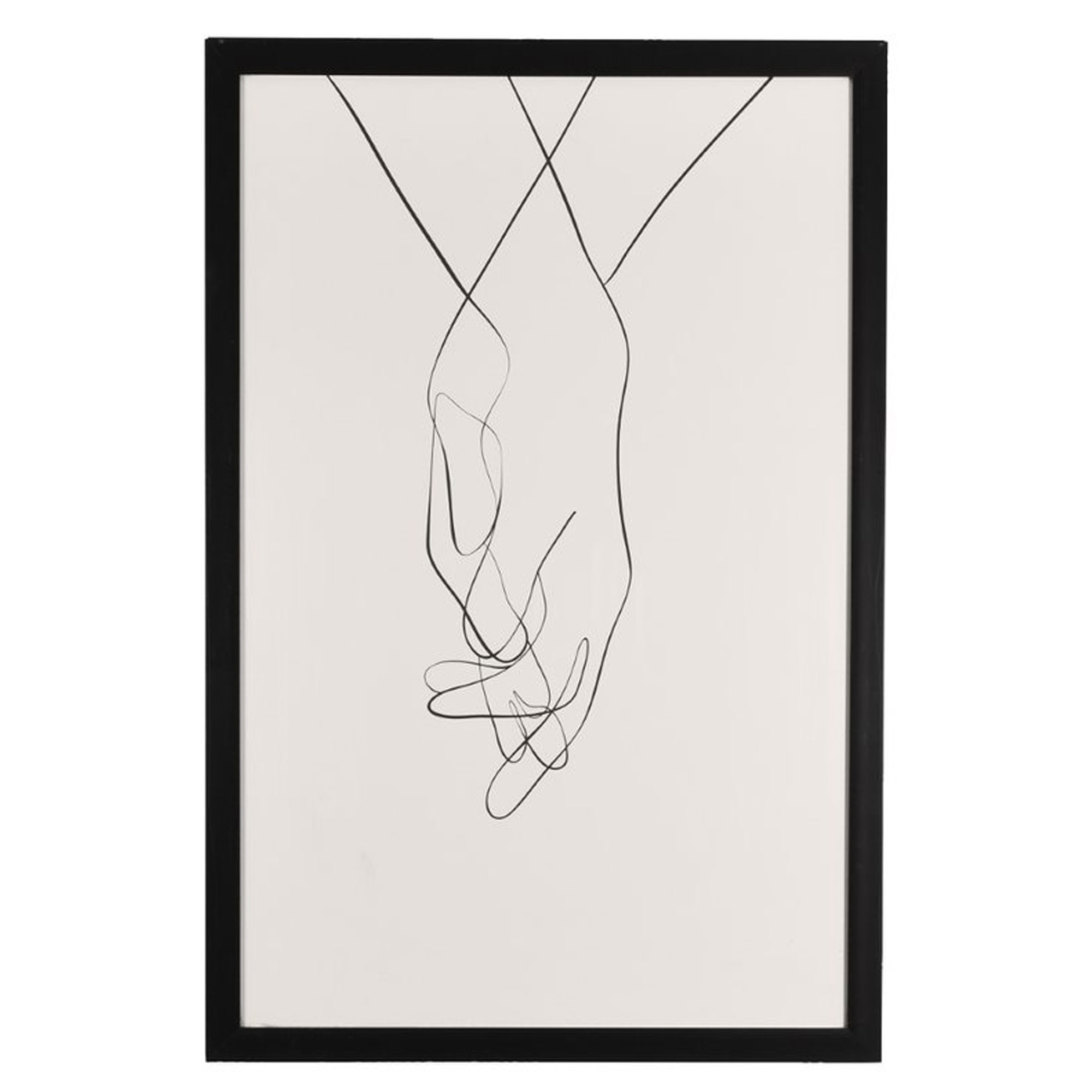 Holding Hands Framed Print, Square, Black | Barker & Stonehouse