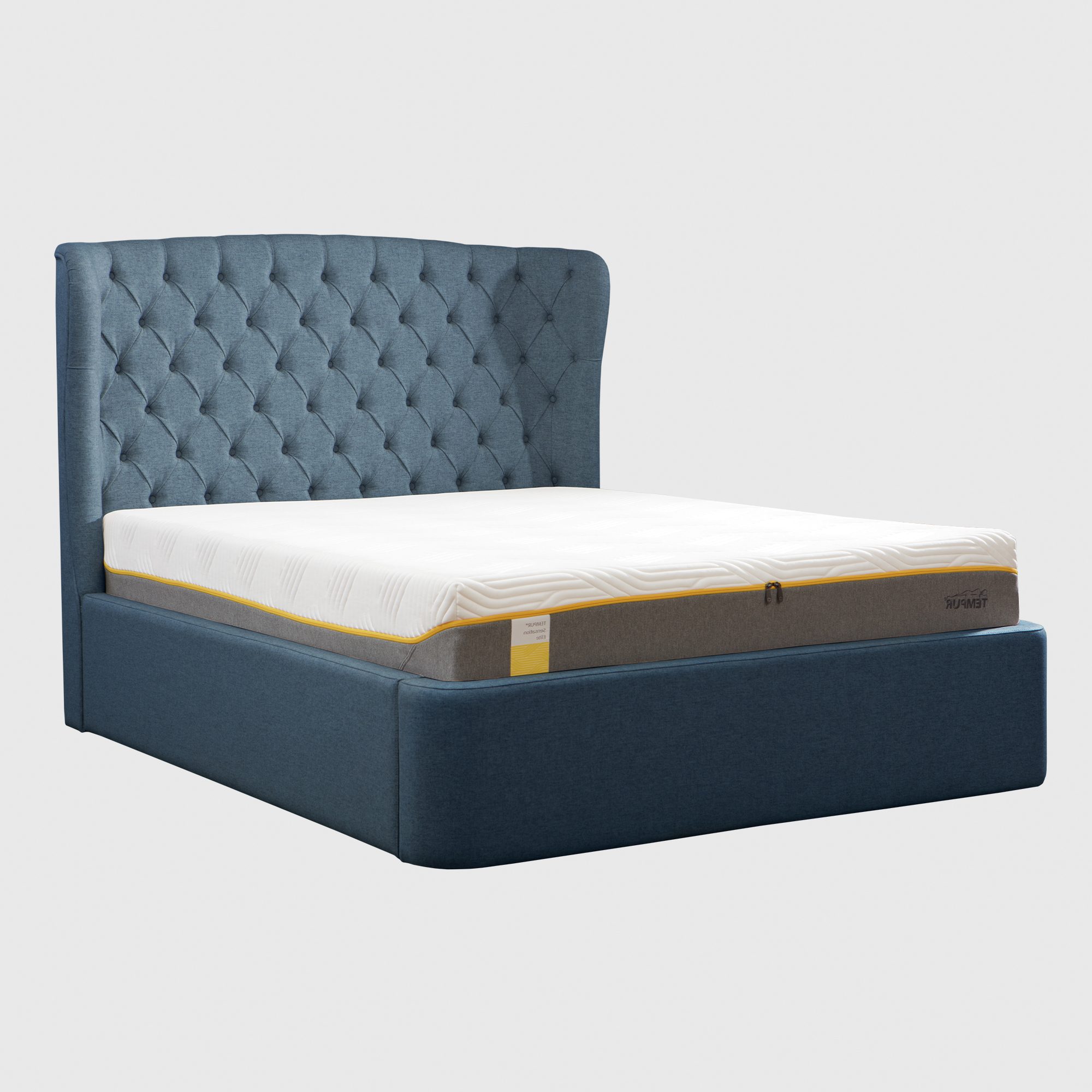 Tempur Holcot Ottoman 150x200cm Bed, Blue | King | Barker & Stonehouse