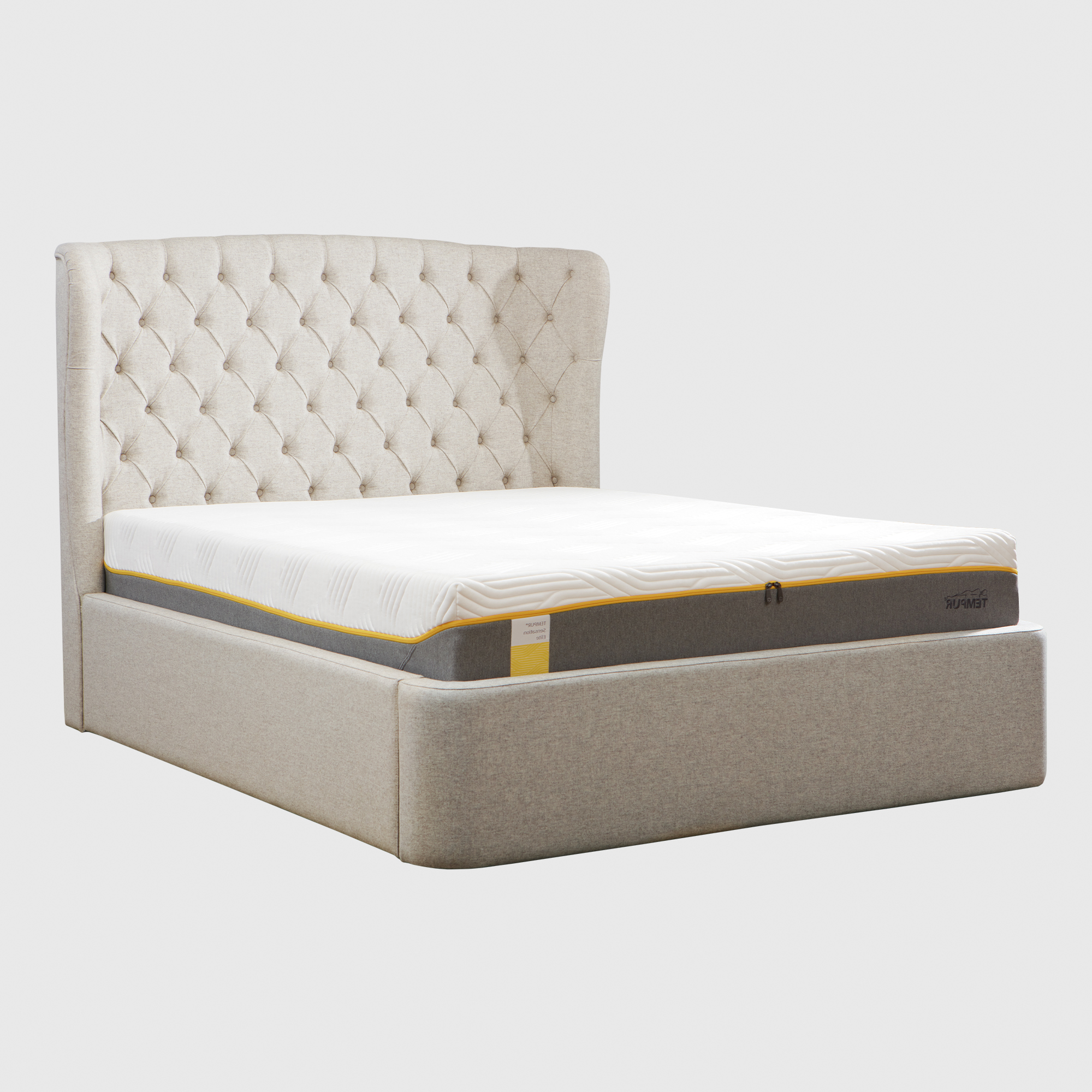 Tempur Holcot Ottoman 150x200cm Bed, Neutral | King | Barker & Stonehouse