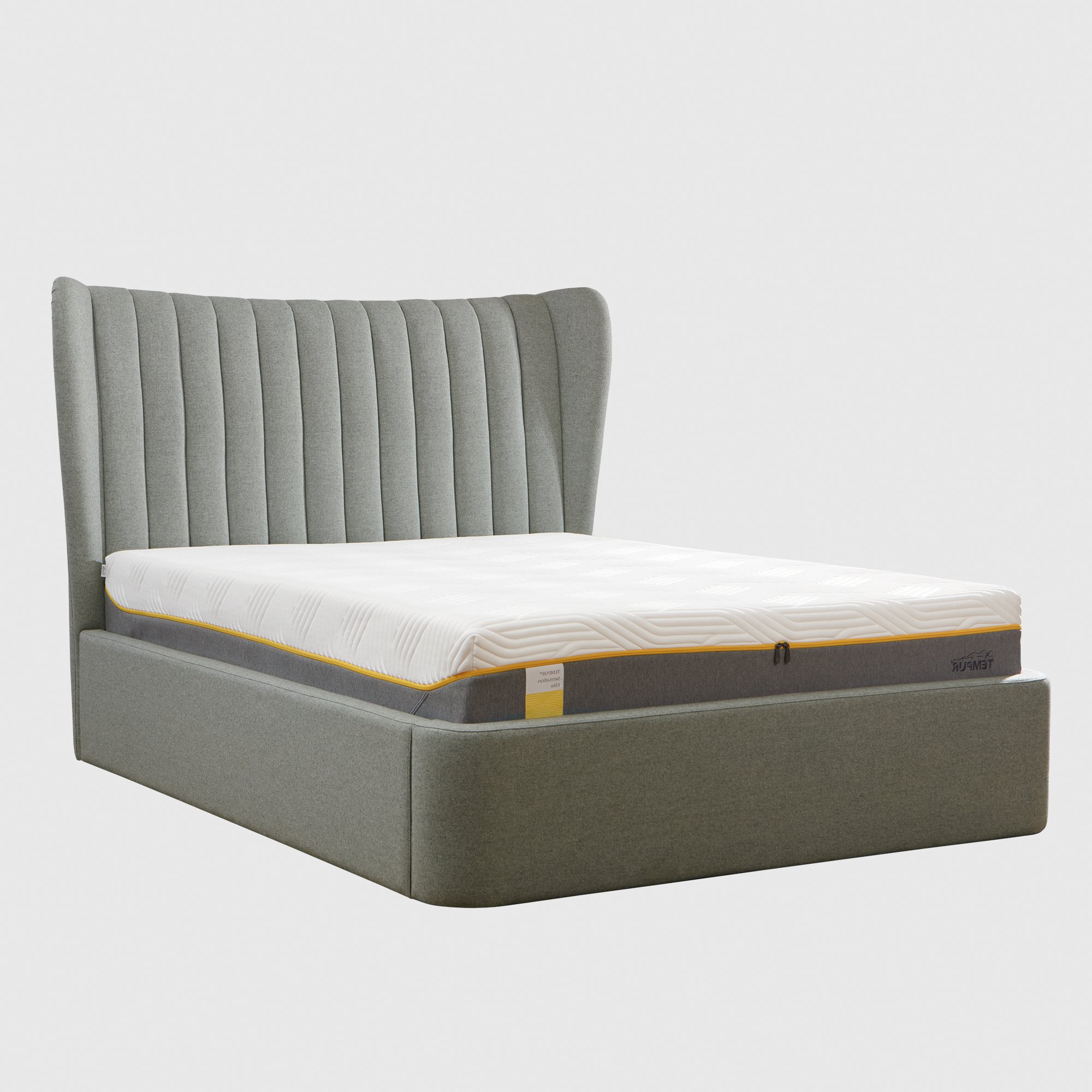 Tempur Horton Ottoman 150x200cm Bed, Grey Fabric | King | Barker & Stonehouse