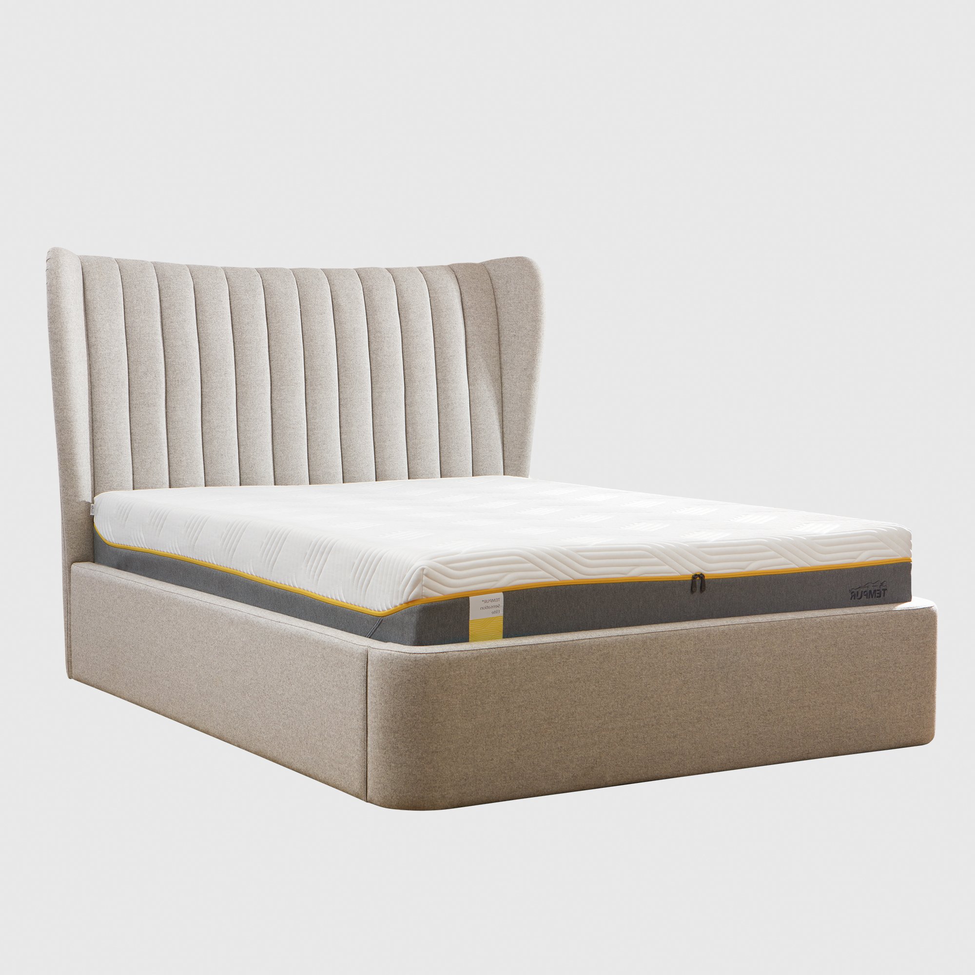 Tempur Horton Ottoman 180x200cm Bed, Neutral Fabric | Super King | Barker & Stonehouse