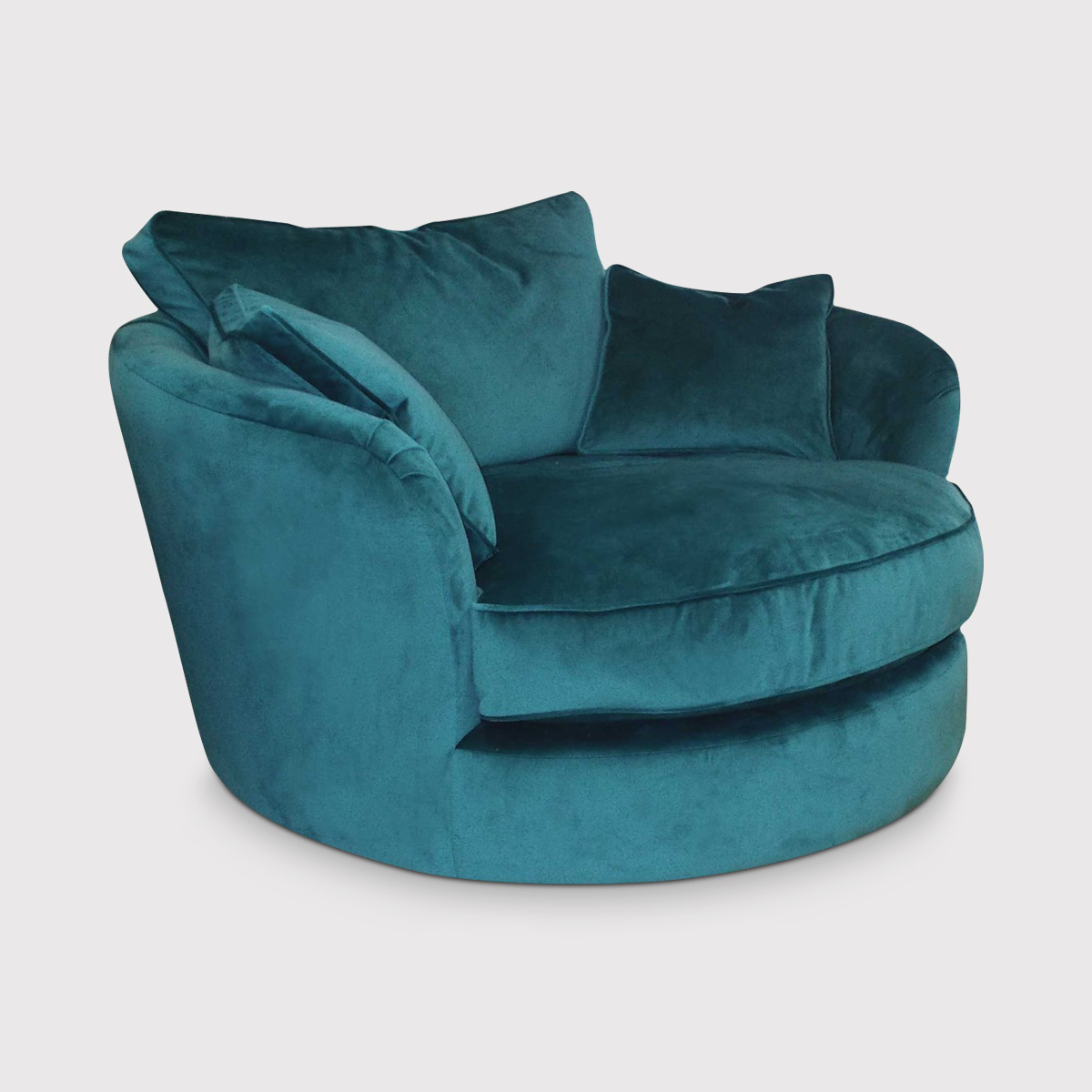 Harrington Curved Plush Velvet Swivel Cuddler Chair Plush Velvet