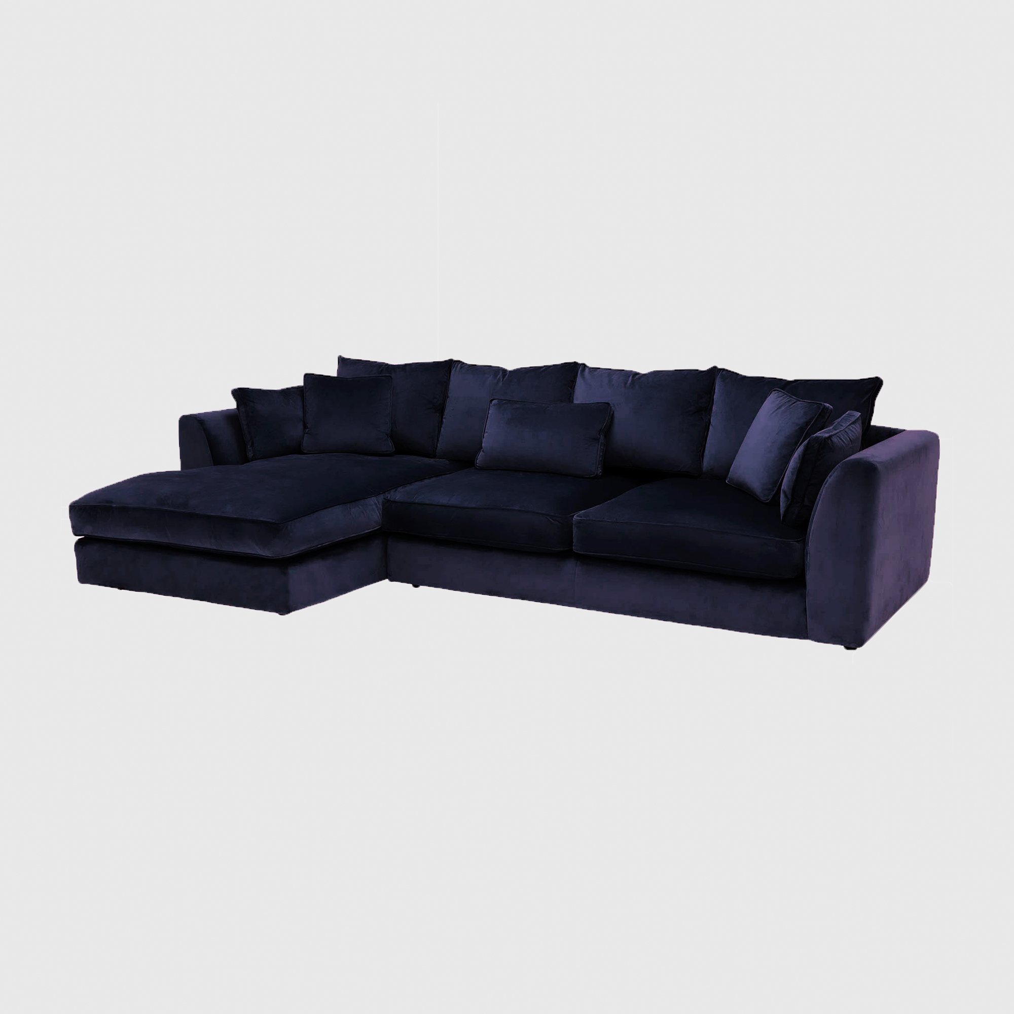 Harrington Large Chaise Corner Sofa Left, Purple Fabric | Barker & Stonehouse