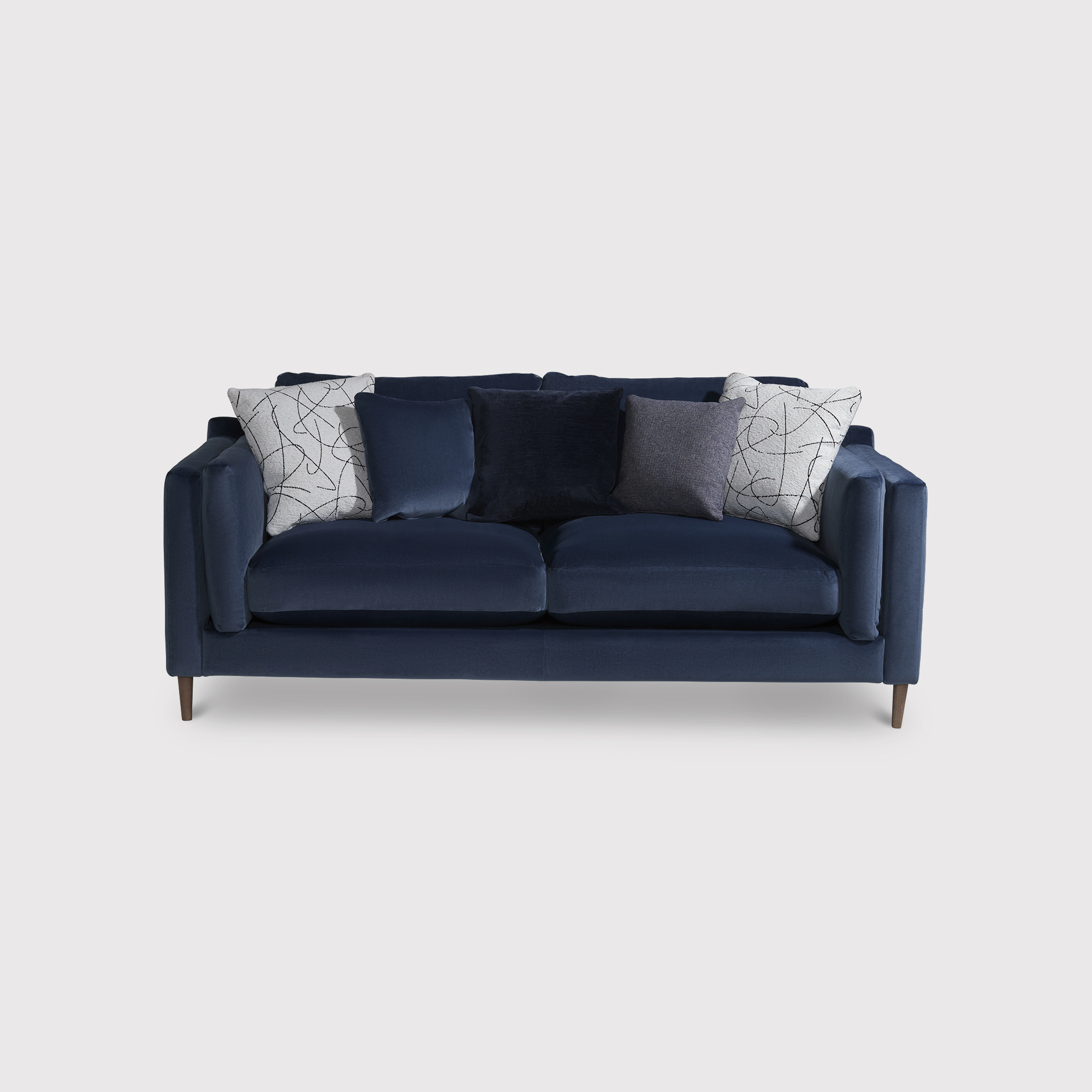Barker and stonehouse store blue velvet sofa
