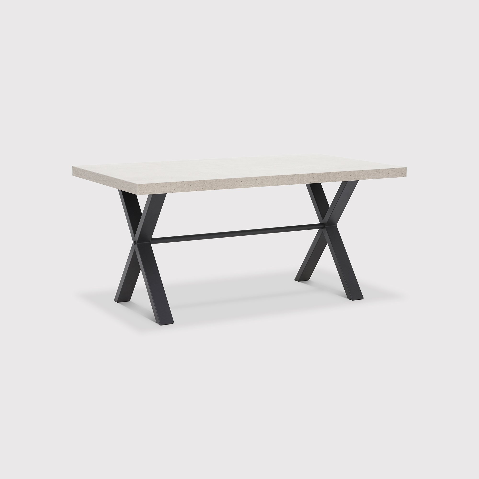 Photo of Kalmer fixed industrial dining table 160cm in grey