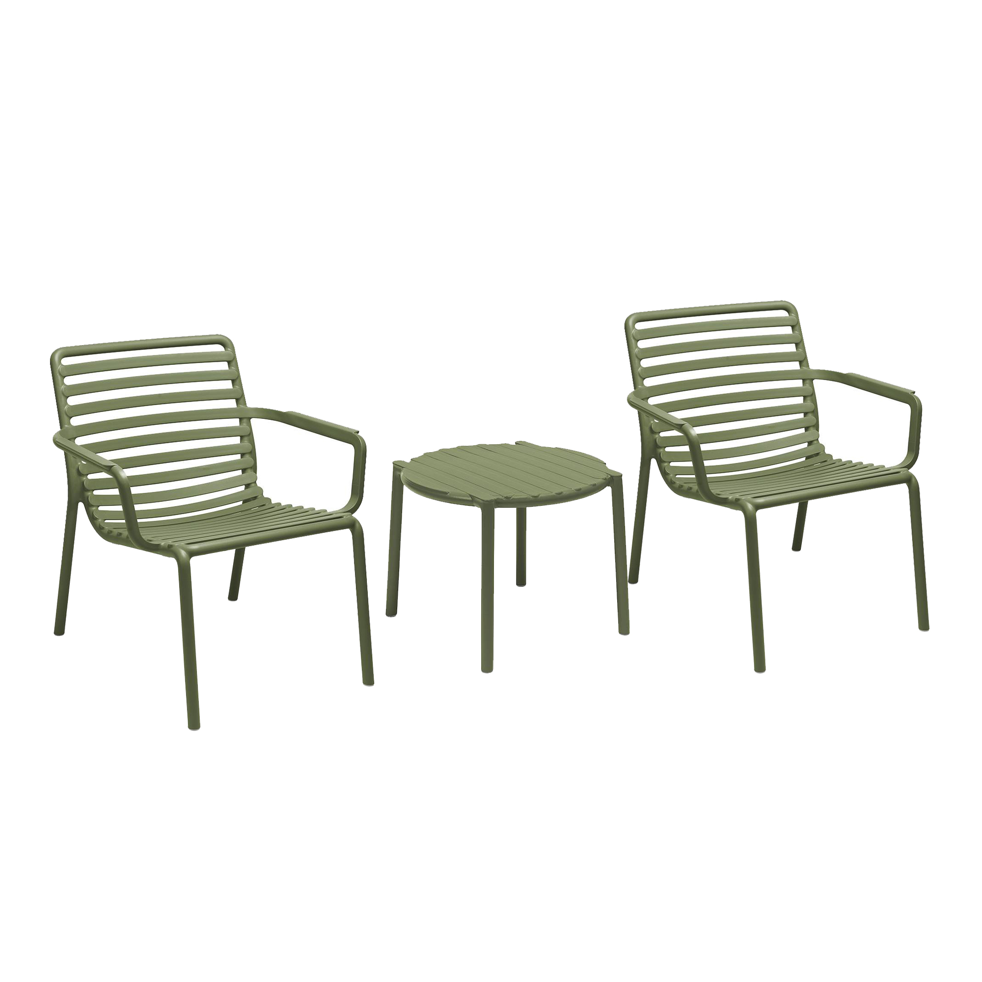 Lima Table with 2 Cassis Chairs, Round, Green | Barker & Stonehouse