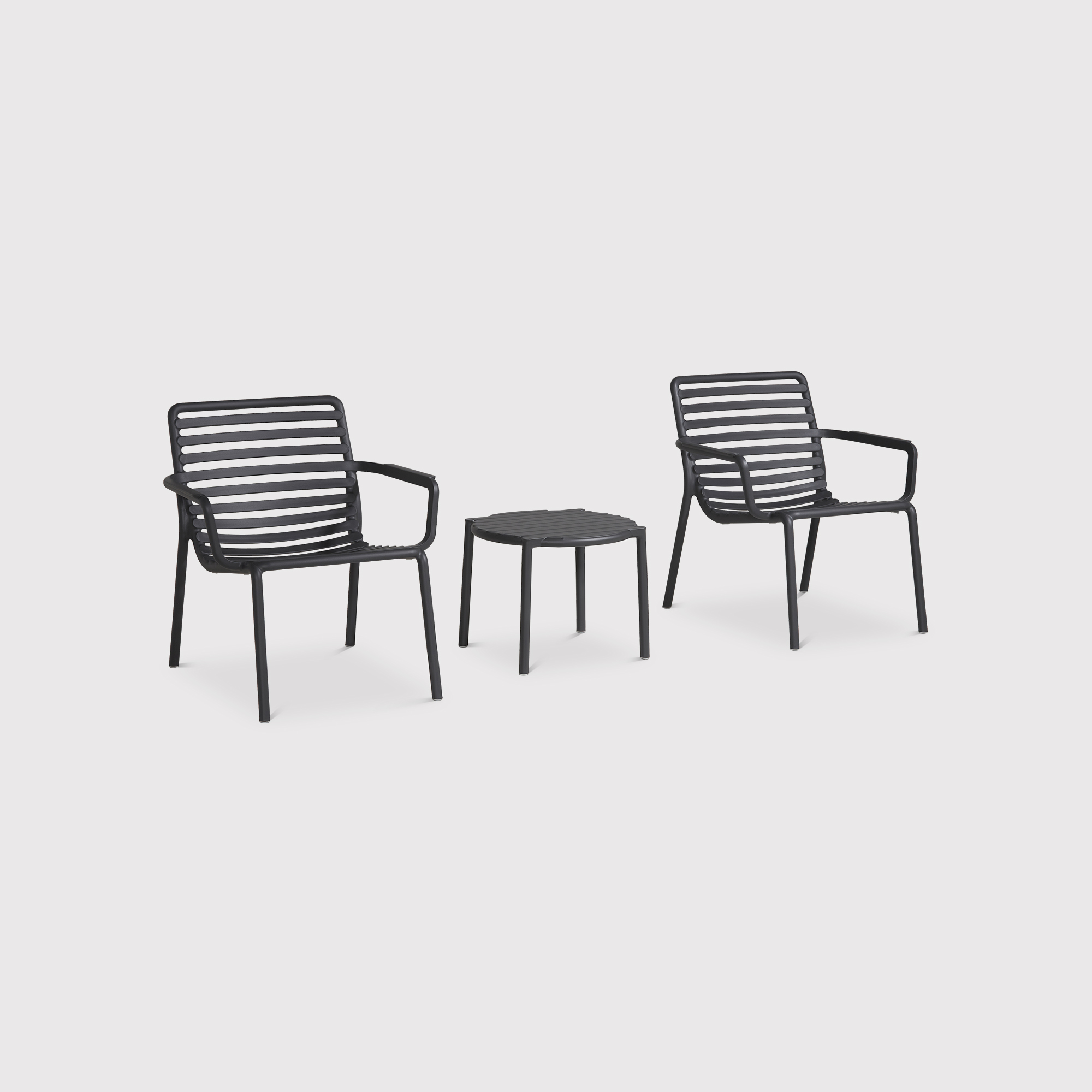 Lima Table with 2 Cassis Chairs, Round, Grey | Barker & Stonehouse thumbnail