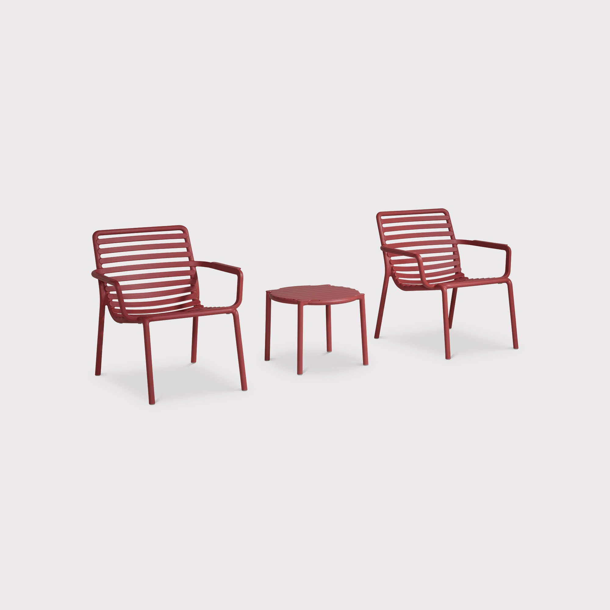 Lima Table with 2 Cassis Chairs, Round, Red | Barker & Stonehouse