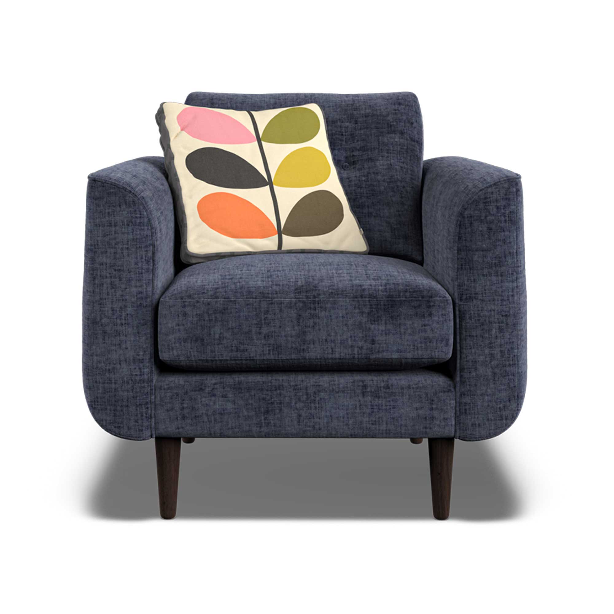 Orla Kiely Linden Armchair, Blue Fabric | Barker & Stonehouse