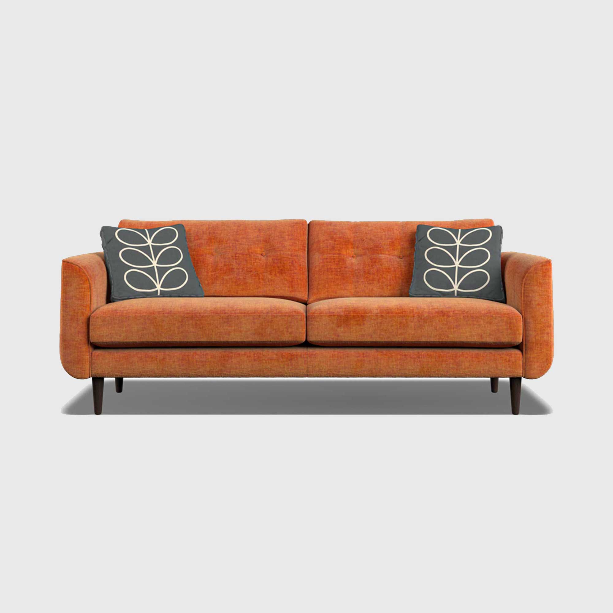 Orla Kiely Linden Large Sofa, Orange Fabric | Barker & Stonehouse