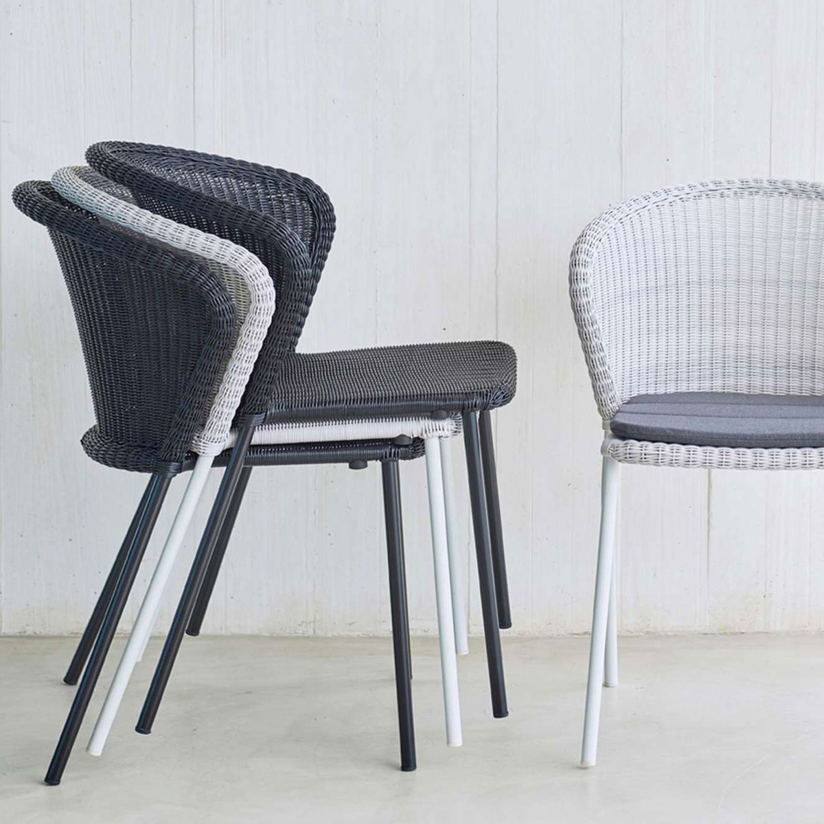 Cane Line Lean Chair With Cushion, Grey | Barker & Stonehouse