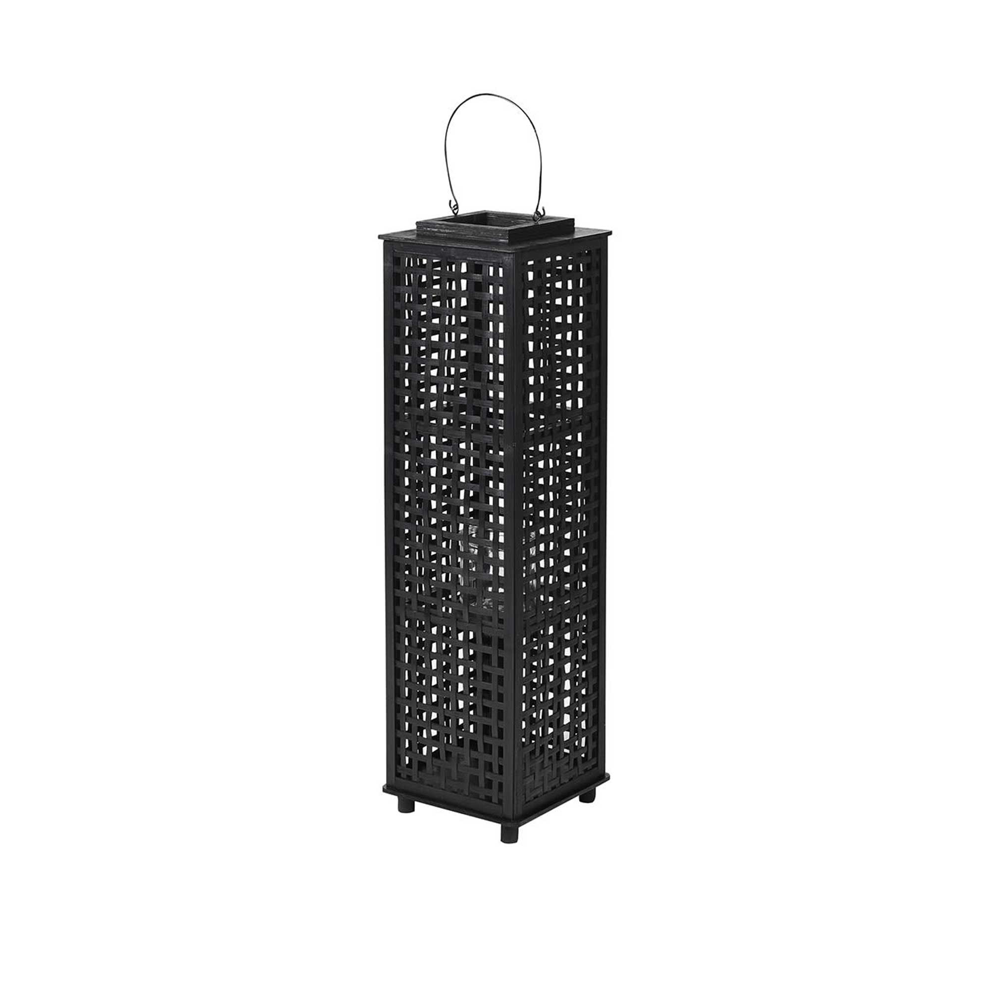 Lg Black Bamboo Lantern | Barker & Stonehouse