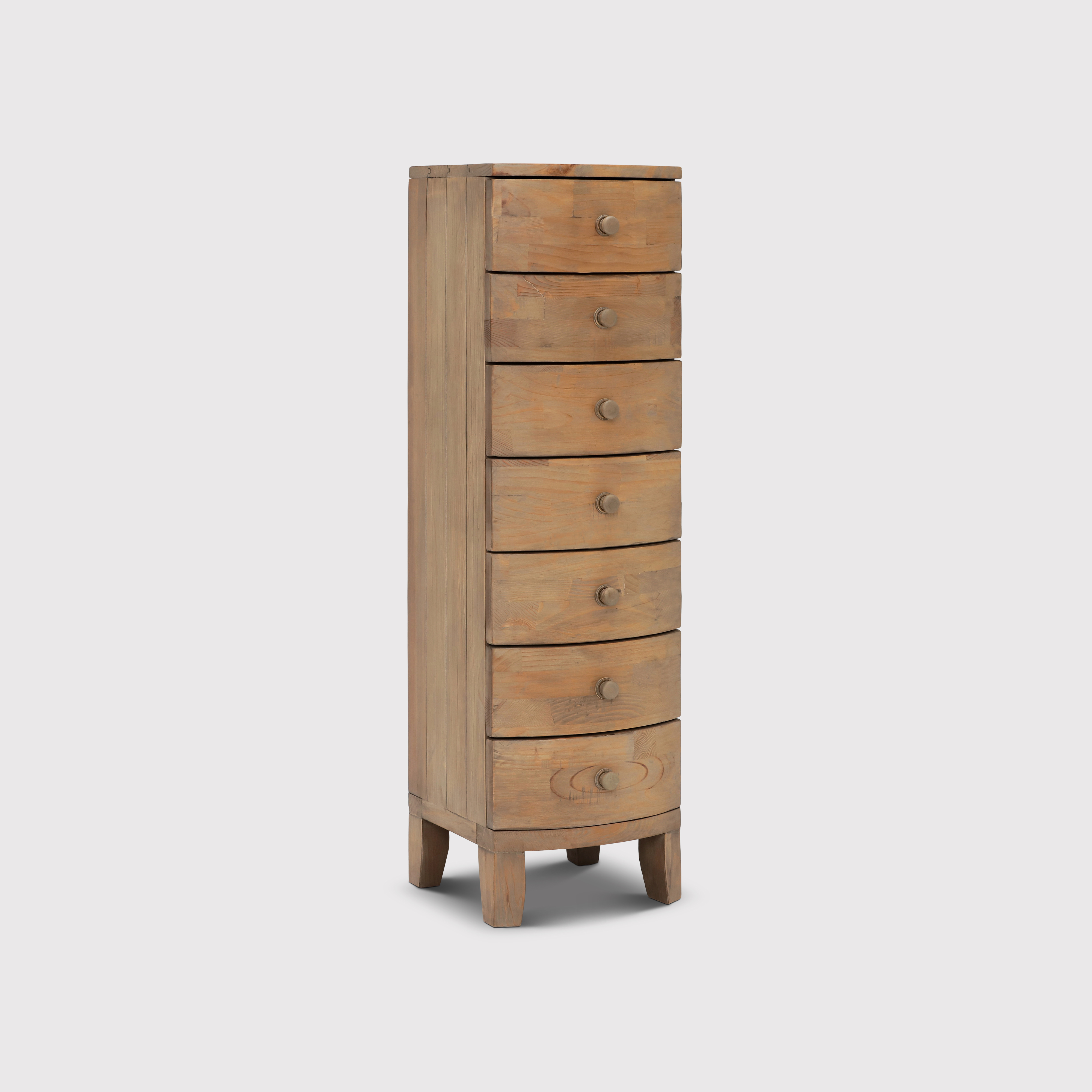 Lewes 7 Drawer Tallboy Dresser, Brown | Barker & Stonehouse