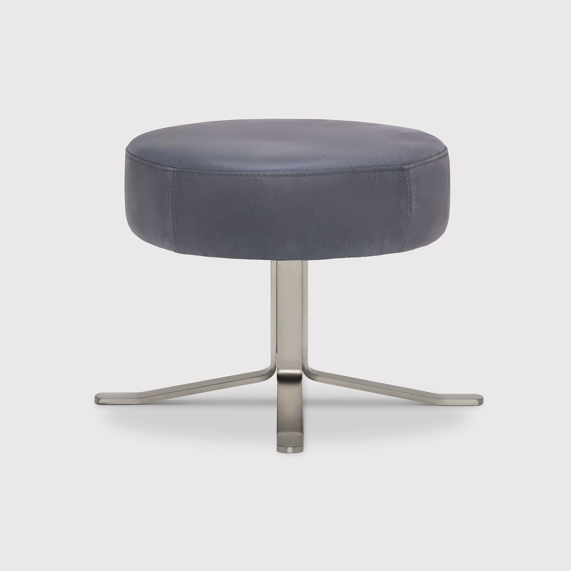 Lenny Footstool, Grey Leather | Barker & Stonehouse thumbnail