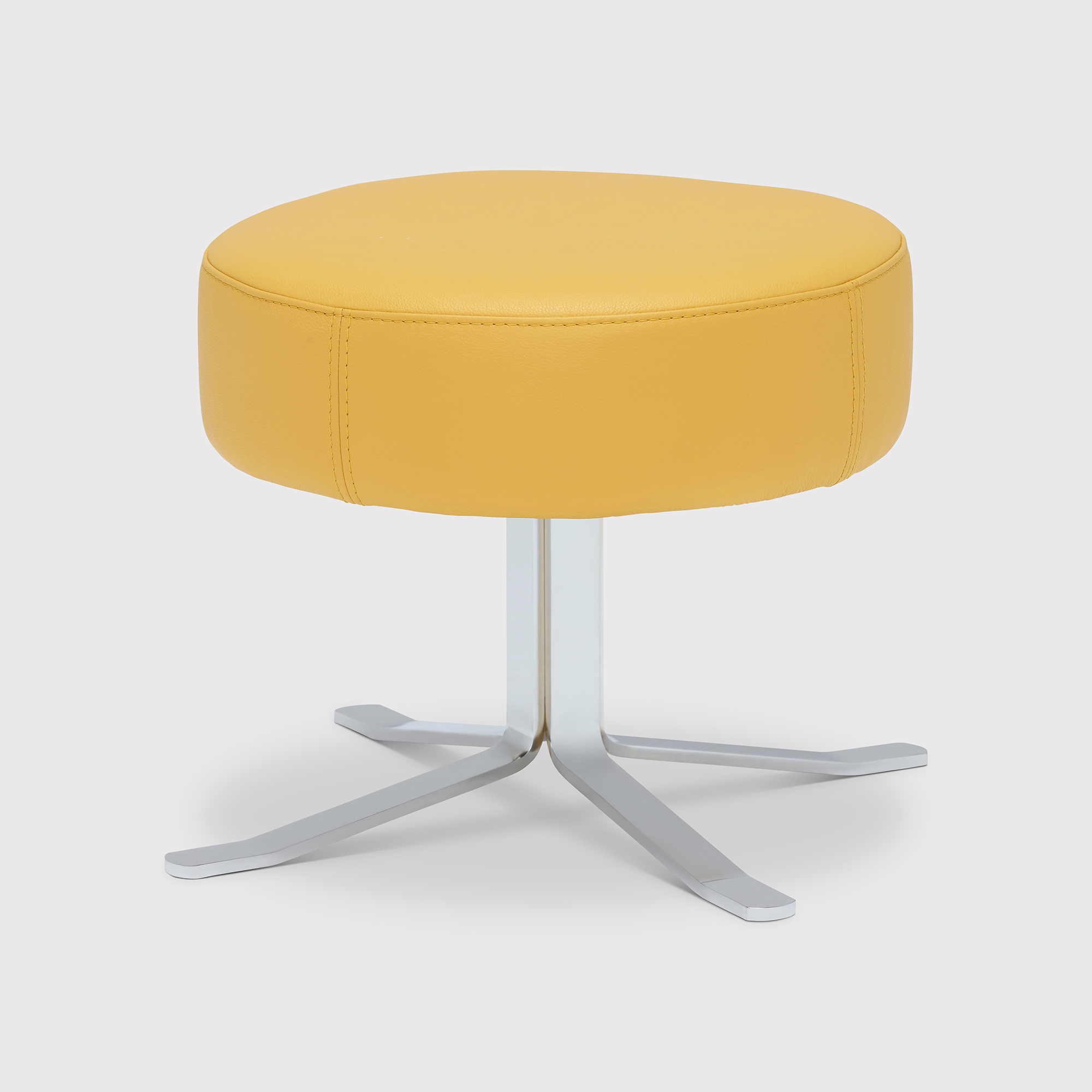 Lenny Footstool, Yellow Leather | Barker & Stonehouse thumbnail