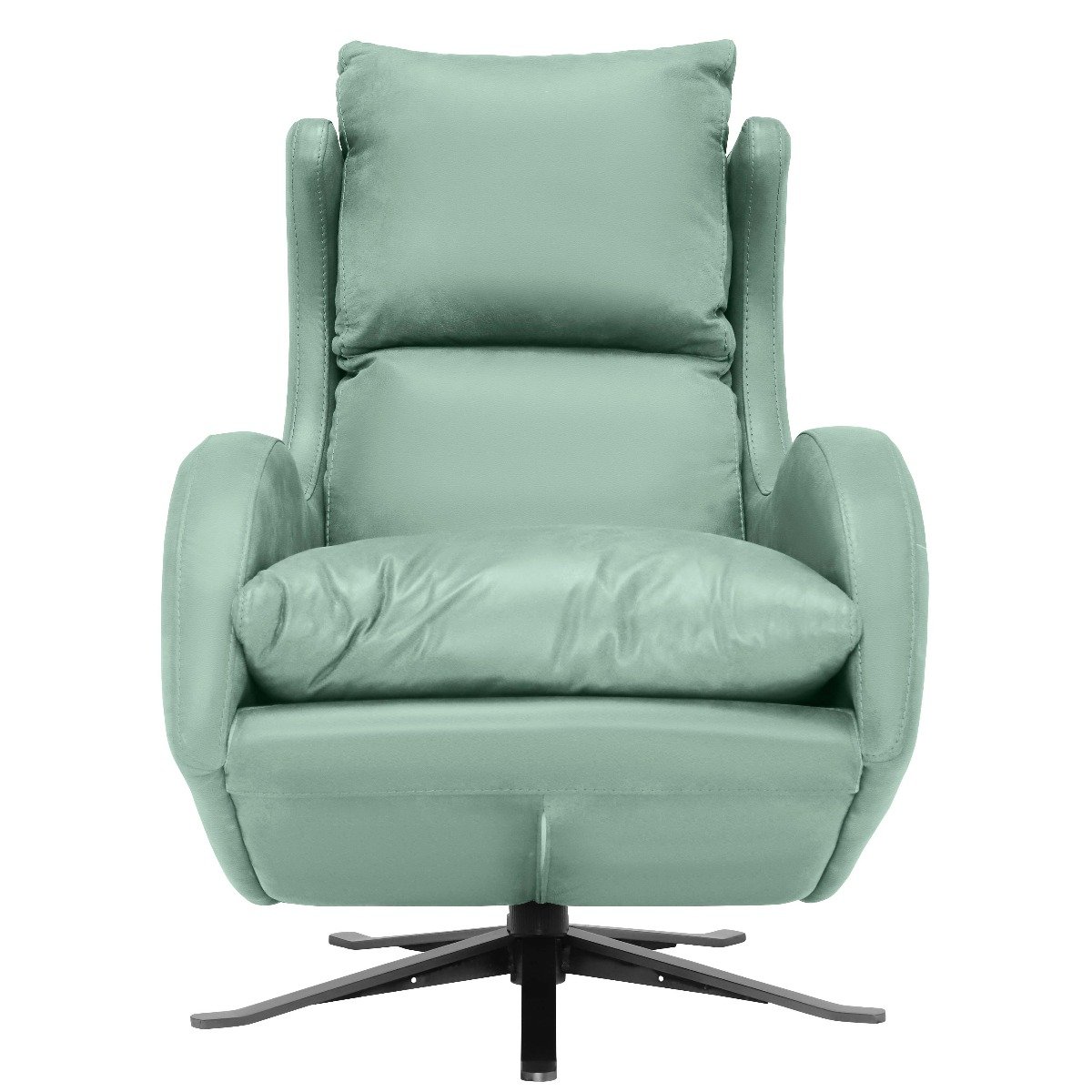 Lenny Rocking & Swivelling Armchair, Green Leather | Barker & Stonehouse