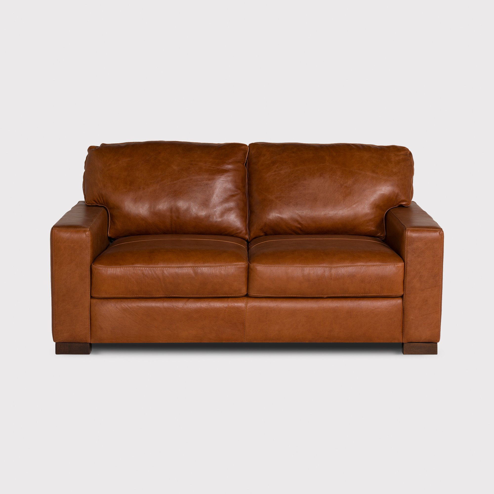 Lorenza Loveseat Sofa, Brown Leather | Barker & Stonehouse