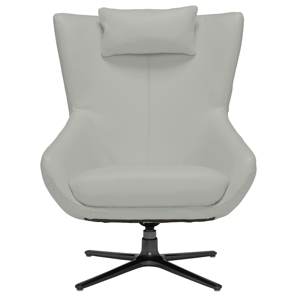 Laurino Swivel Armchair With Headrest, Grey Leather | Barker & Stonehouse thumbnail
