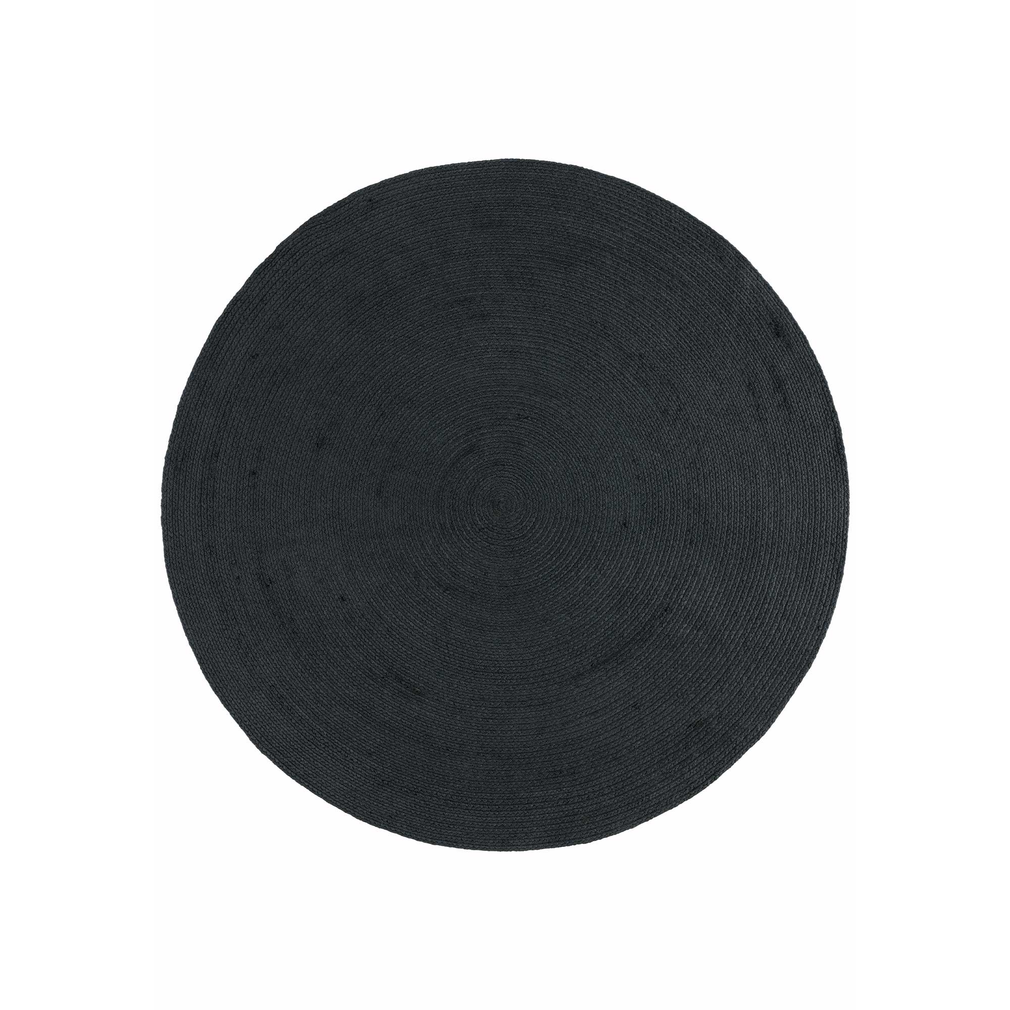 Lyle 200Cm Circular Rug Charcoal, Round, Black Polyester | Barker & Stonehouse