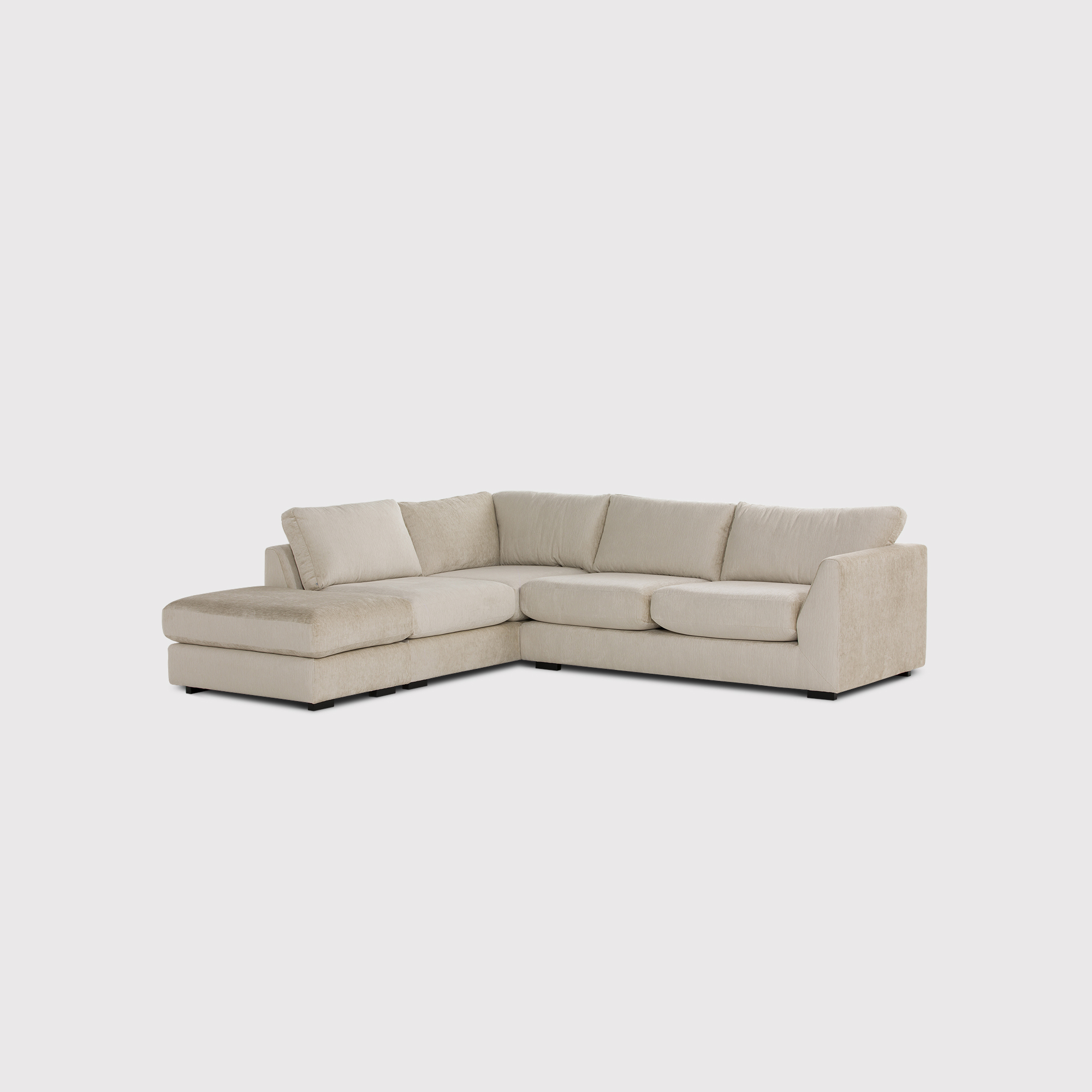 Melby Left Hand Facing Corner Group + Footstool Corner Sofa, Neutral Fabric | Barker & Stonehouse
