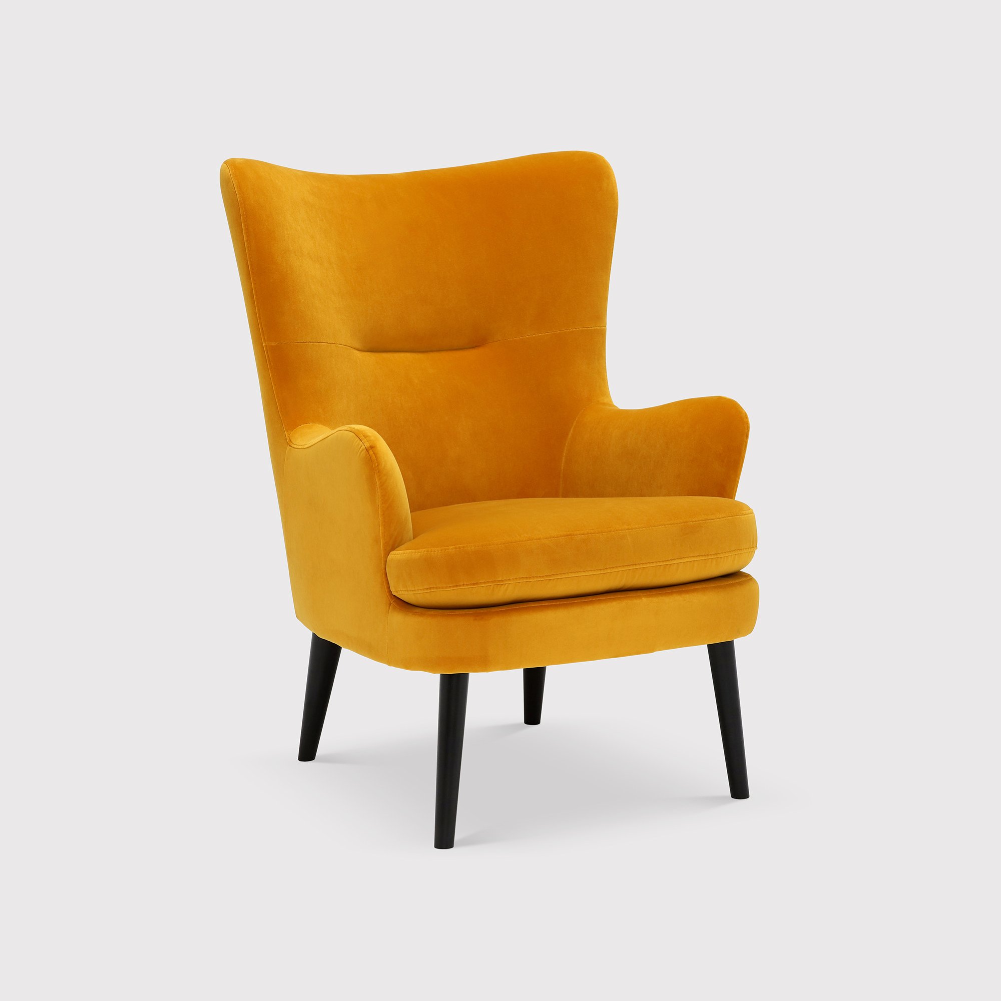 Marcy Highback Chair, Yellow Fabric | Barker & Stonehouse