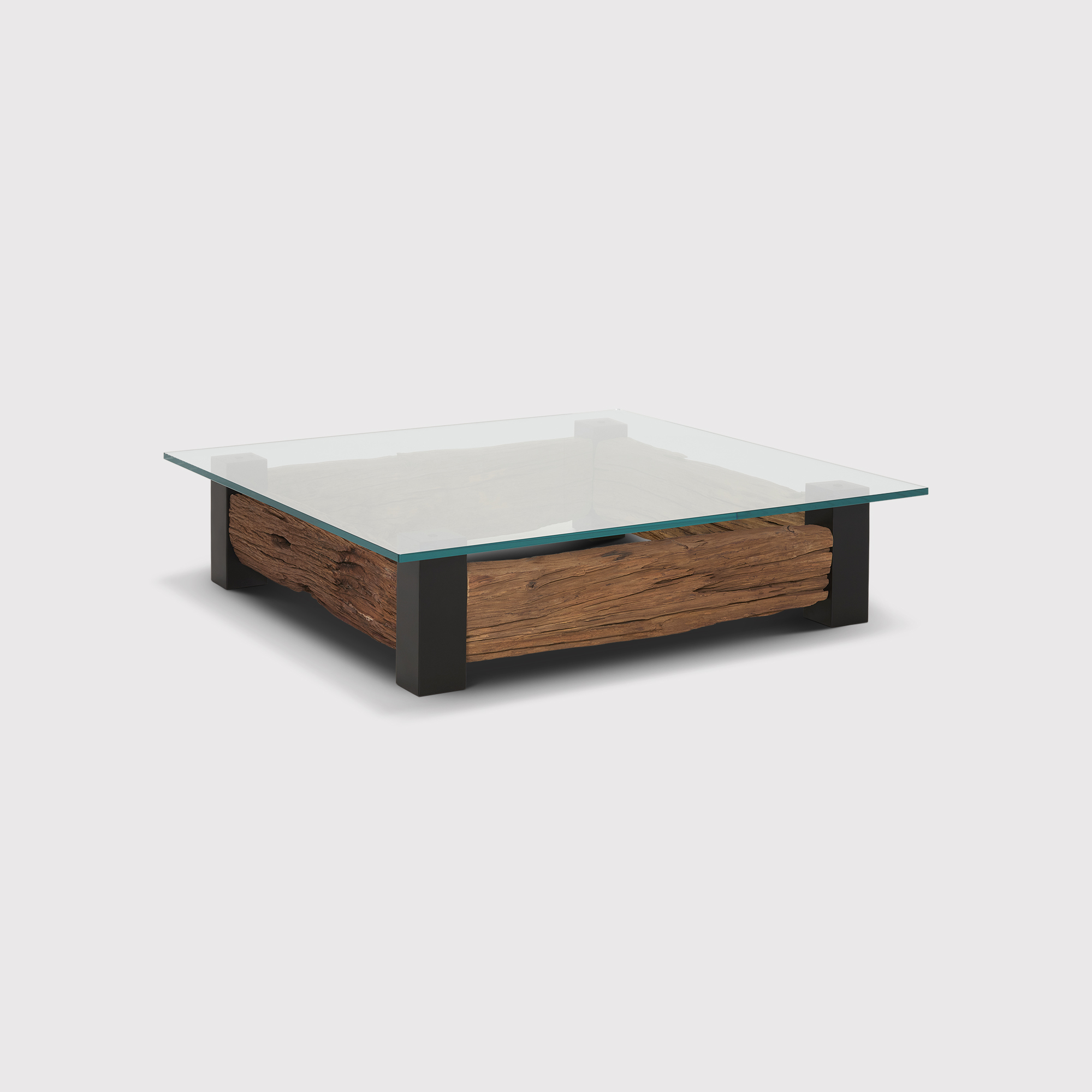 Mandovi Coffee Table 150x150cm, Brown Glass | Barker & Stonehouse