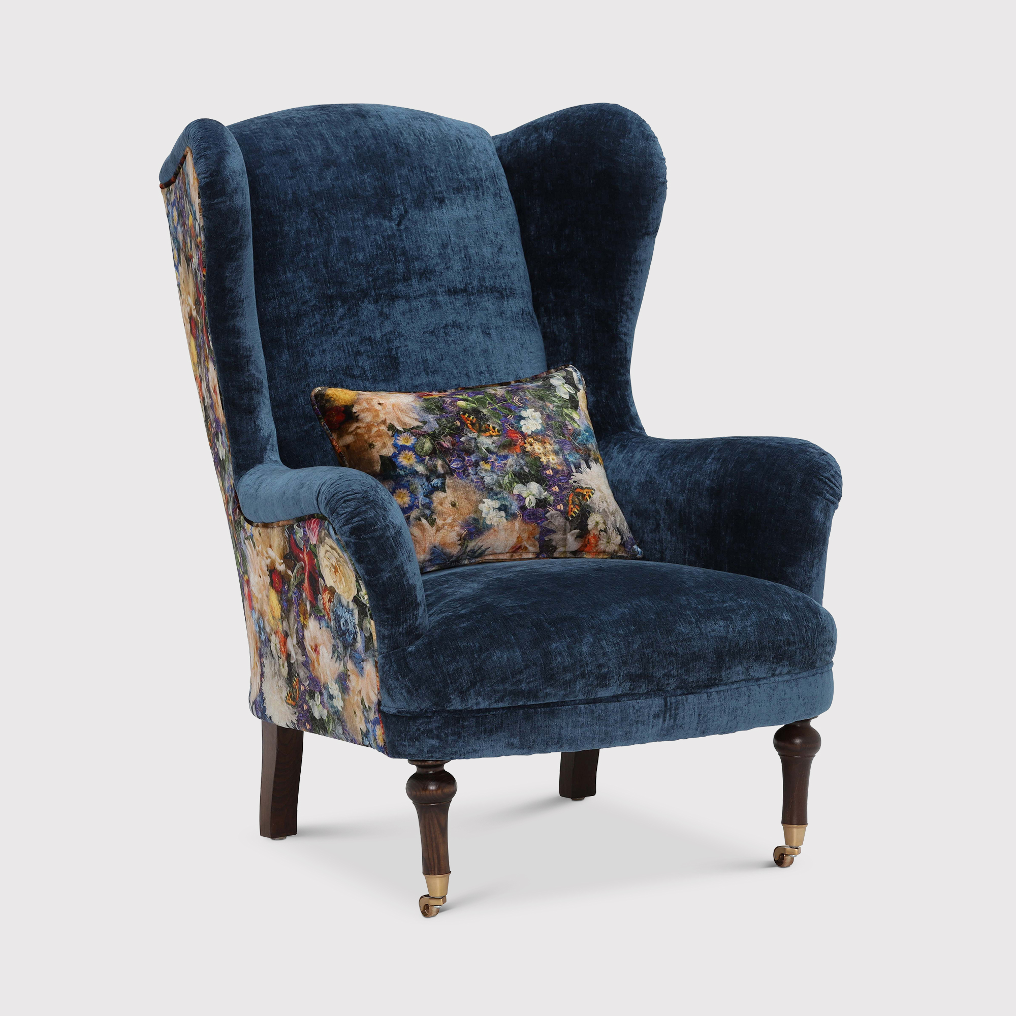 Marchmont Wing Chair, Blue Fabric | Barker & Stonehouse