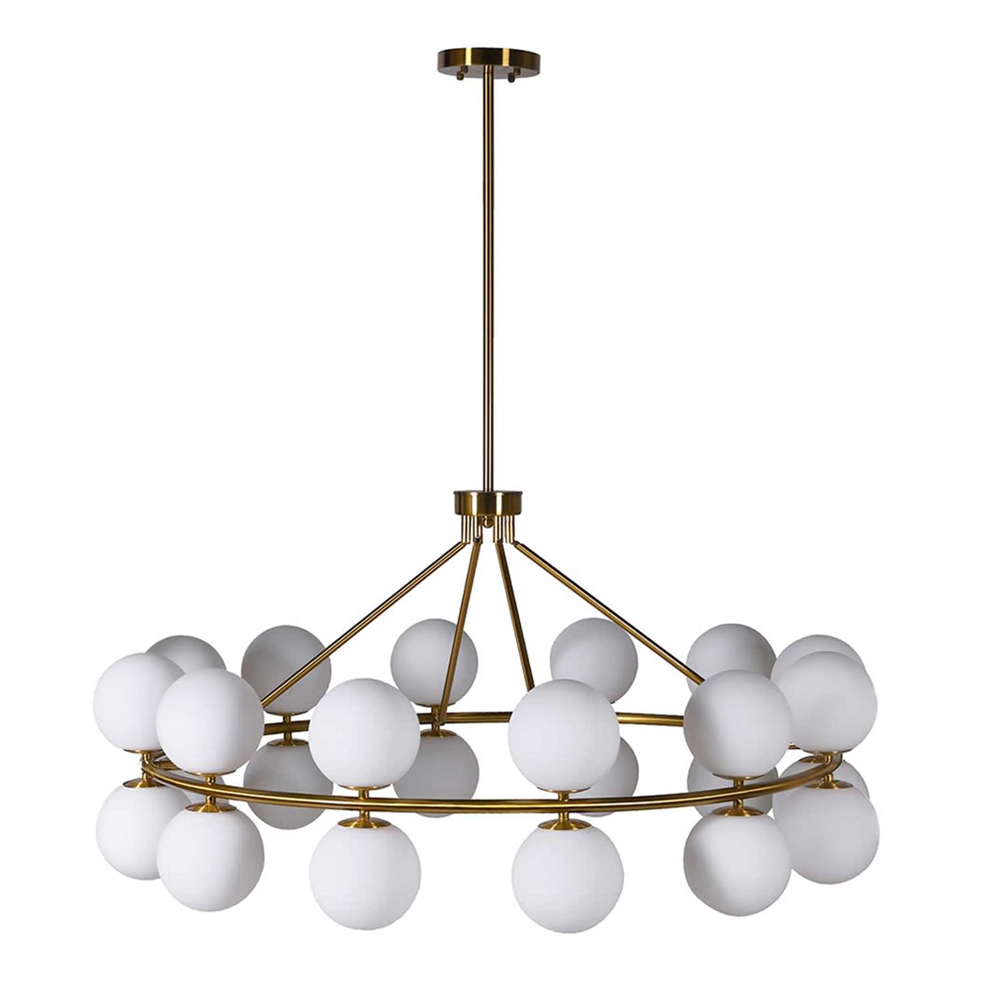 Multi White Globe Chandelier, Gold | Barker & Stonehouse