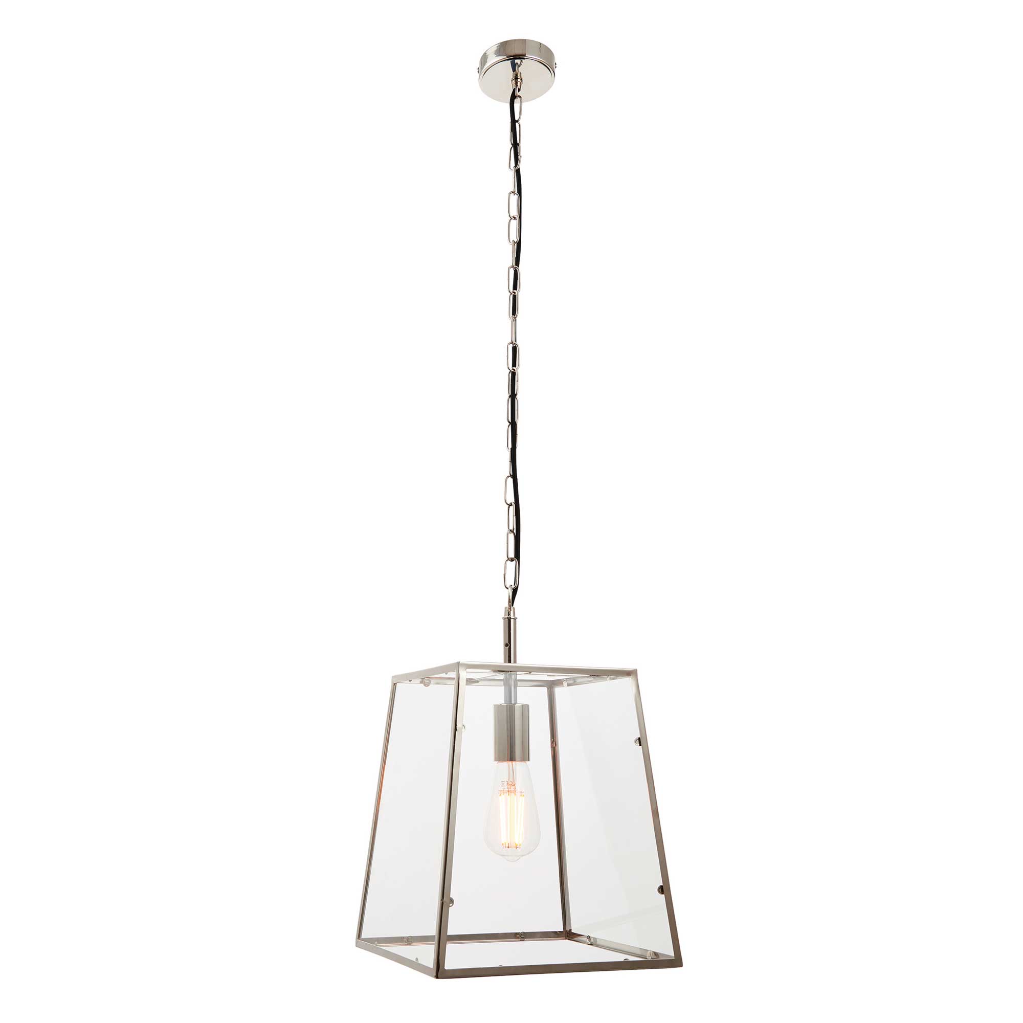 Nickel Lantern Pendant Light, Silver | Barker & Stonehouse