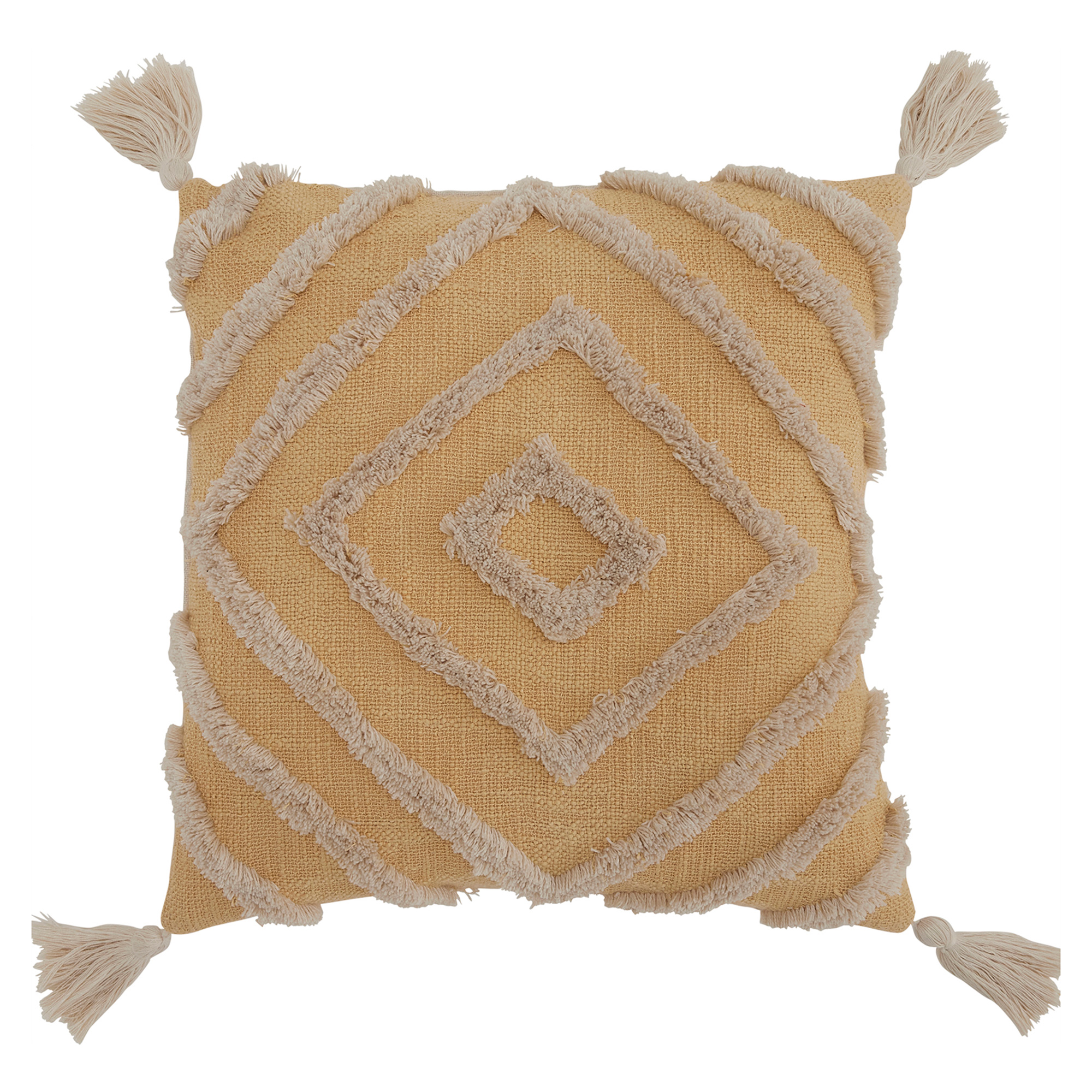 Nola Ochre Cushion, Square, Yellow | Barker & Stonehouse