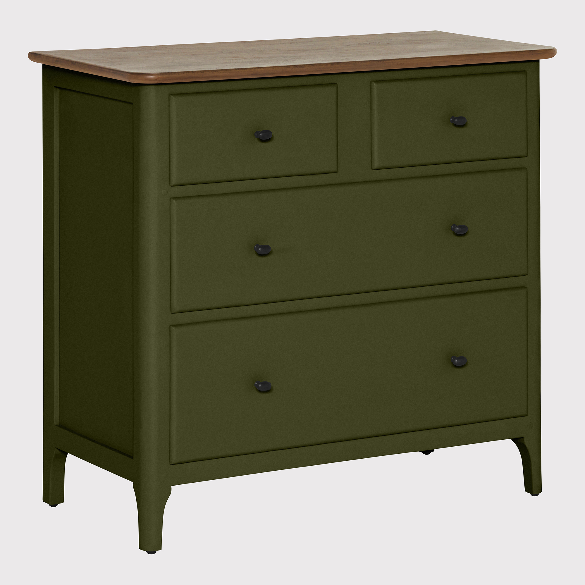 Painted Collection Oakley 4 Drawer Chest, Green | Barker & Stonehouse