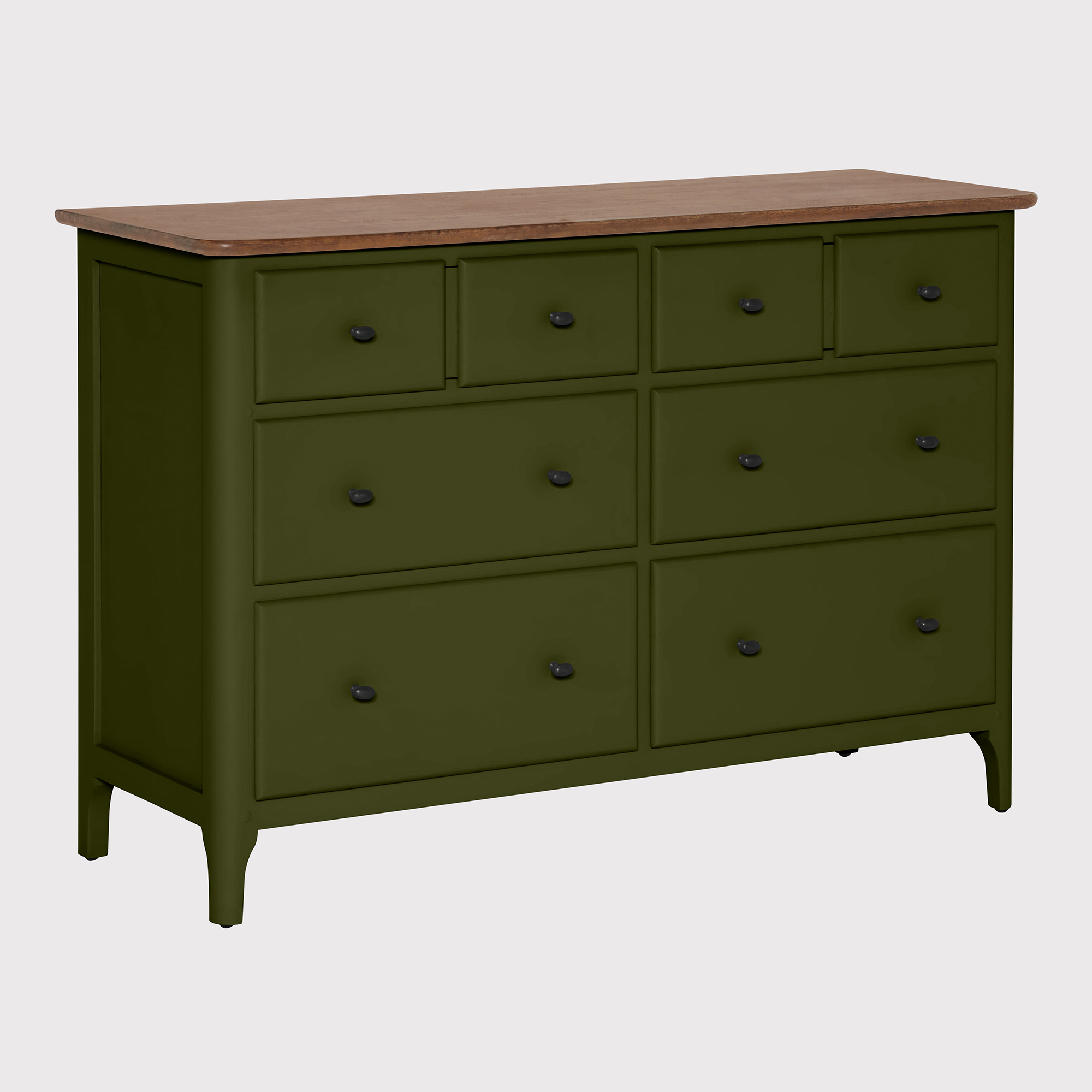 Painted Collection Oakley 6 Drawer Wide Chest, Green | Barker & Stonehouse