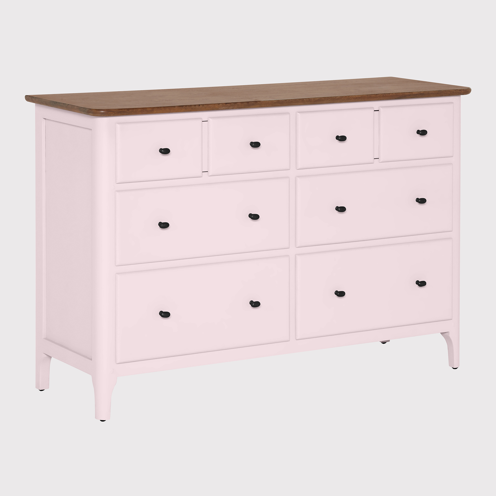 Painted Collection Oakley 6 Drawer Wide Chest, Pink | Barker & Stonehouse