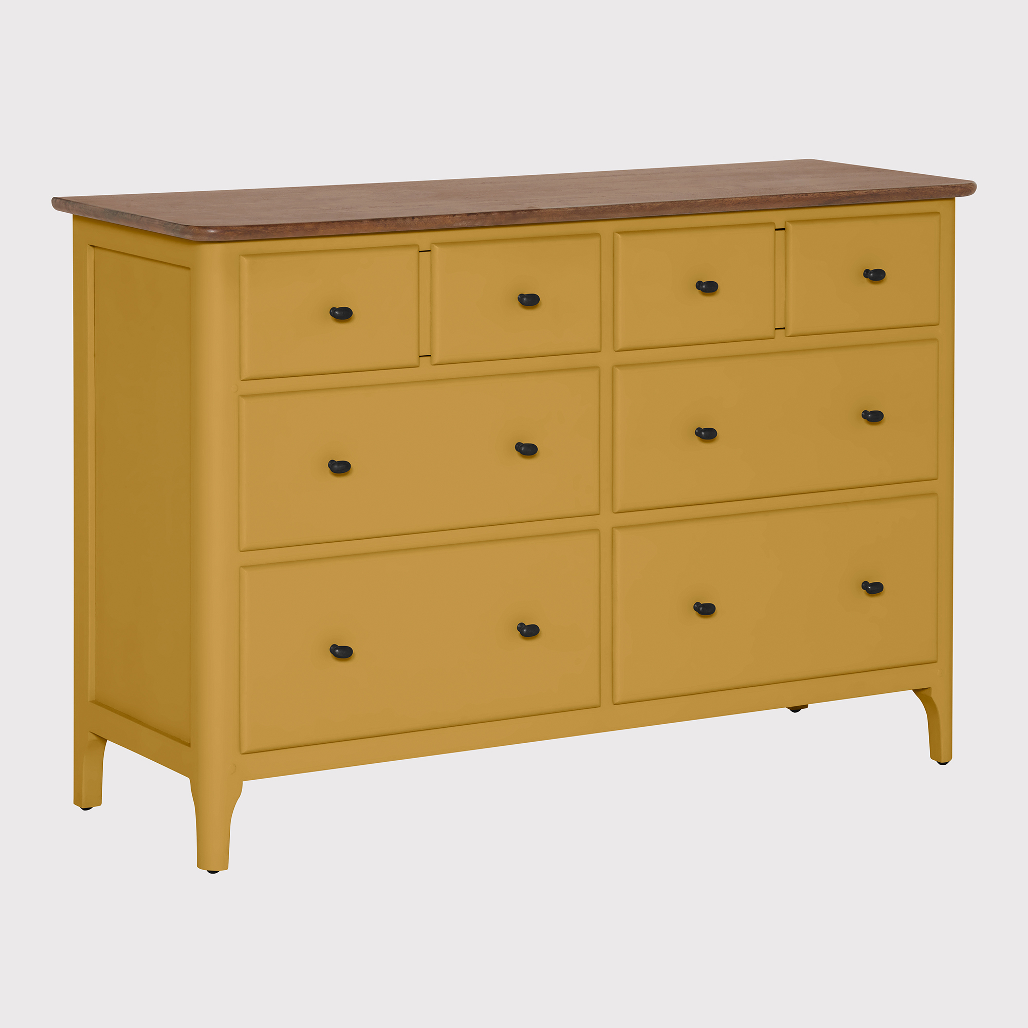 Painted Collection Oakley 6 Drawer Wide Chest, Yellow | Barker & Stonehouse