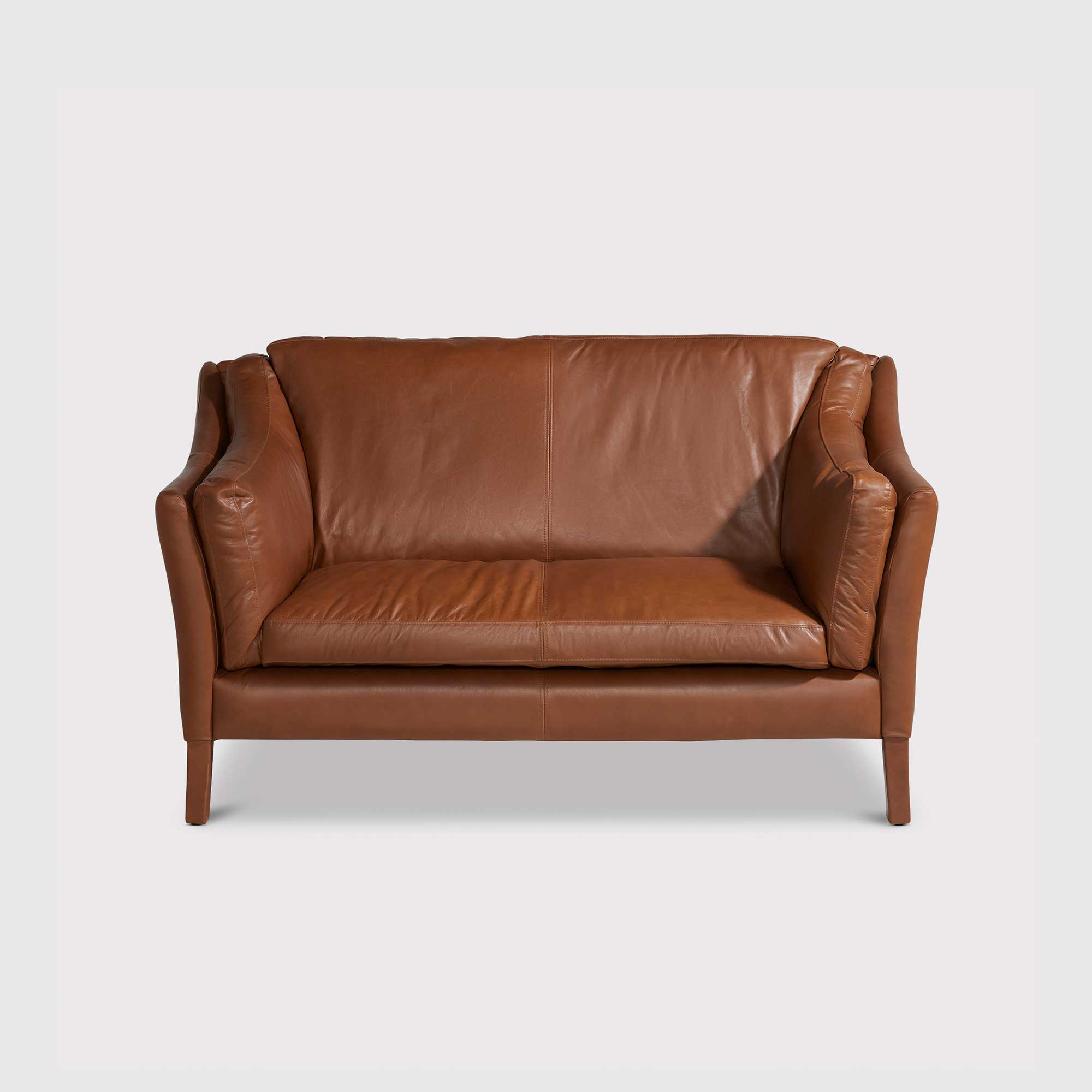 Portobello High Back 2 Seater Sofa, Brown Leather | Barker & Stonehouse